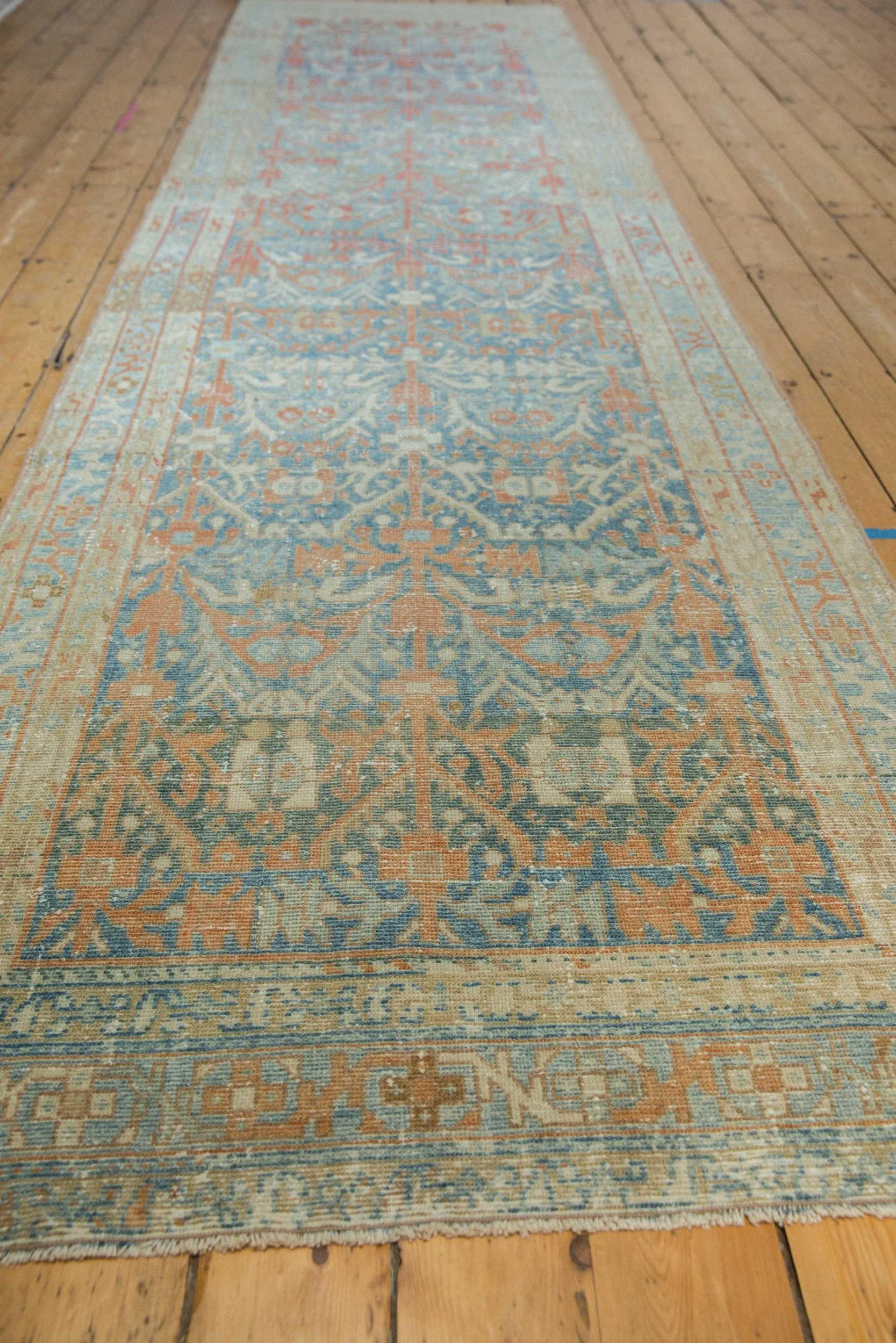 4x13.5 Vintage Distressed Hamadan Rug Runner - Image 7
