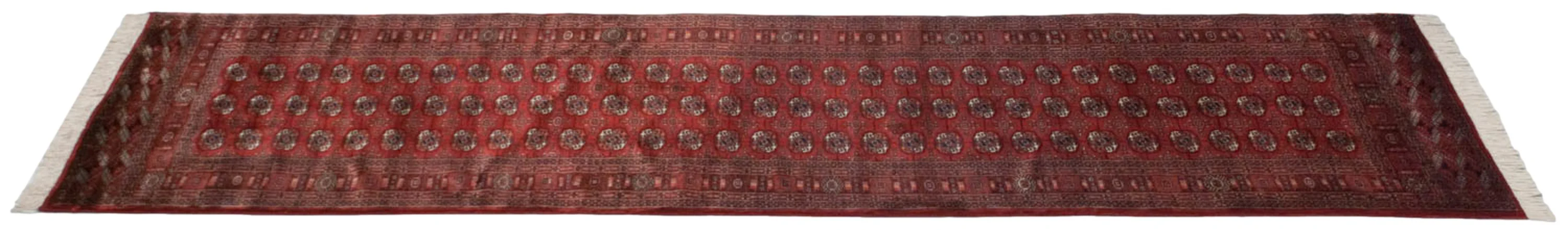 4x13.5 Vintage Fine Bokhara Rug Runner - Image 10