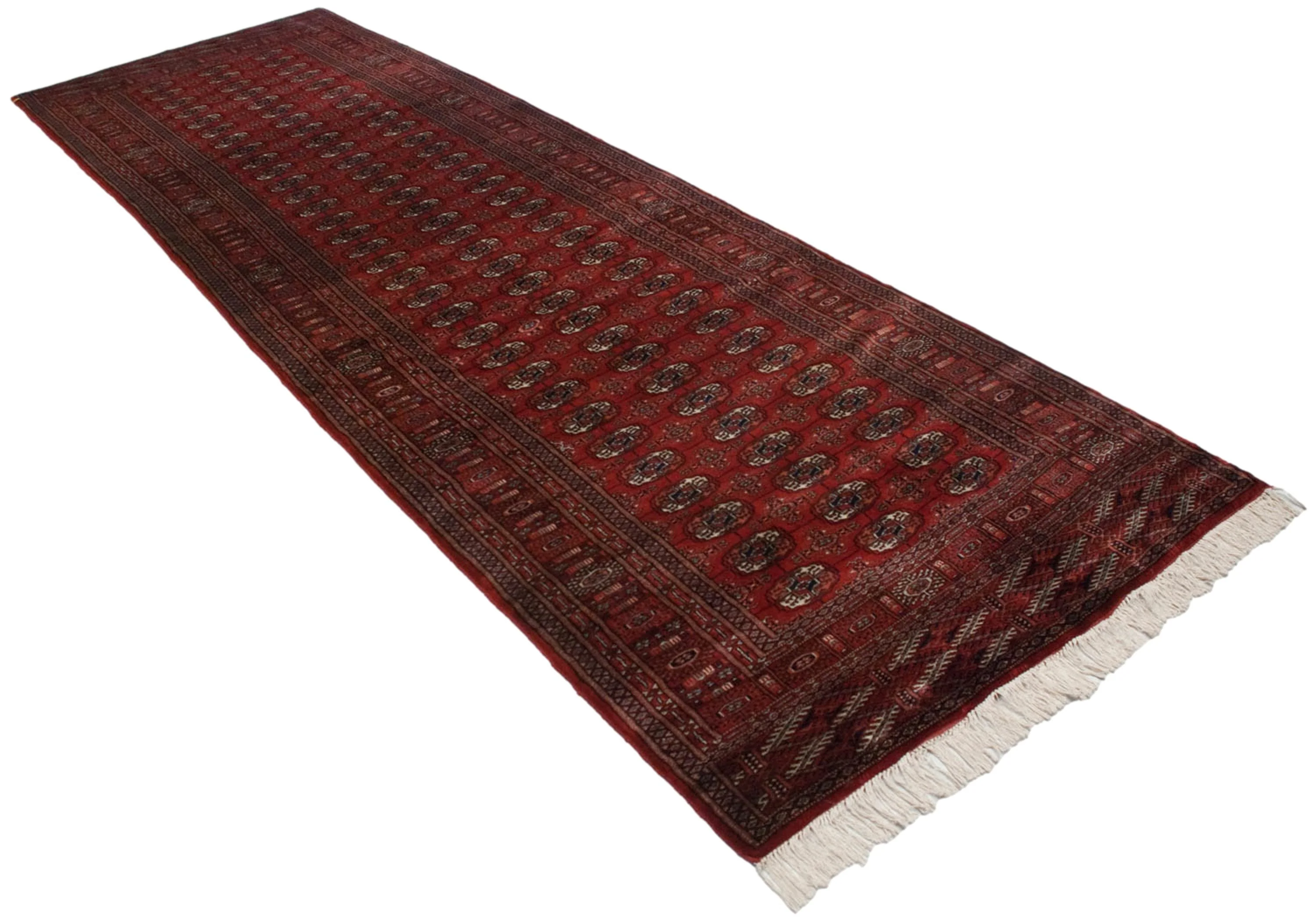 4x13.5 Vintage Fine Bokhara Rug Runner - Image 12