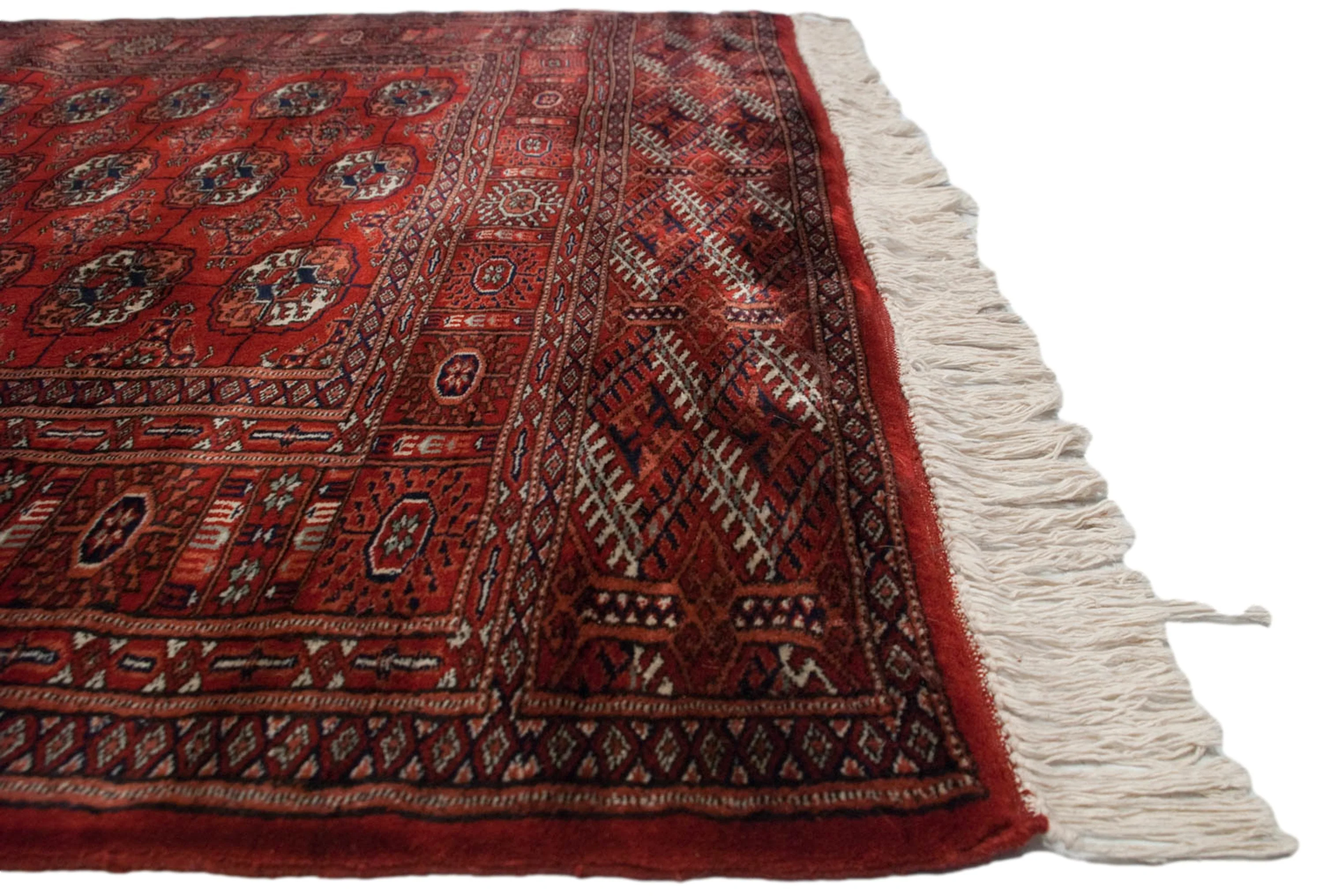 4x13.5 Vintage Fine Bokhara Rug Runner - Image 14