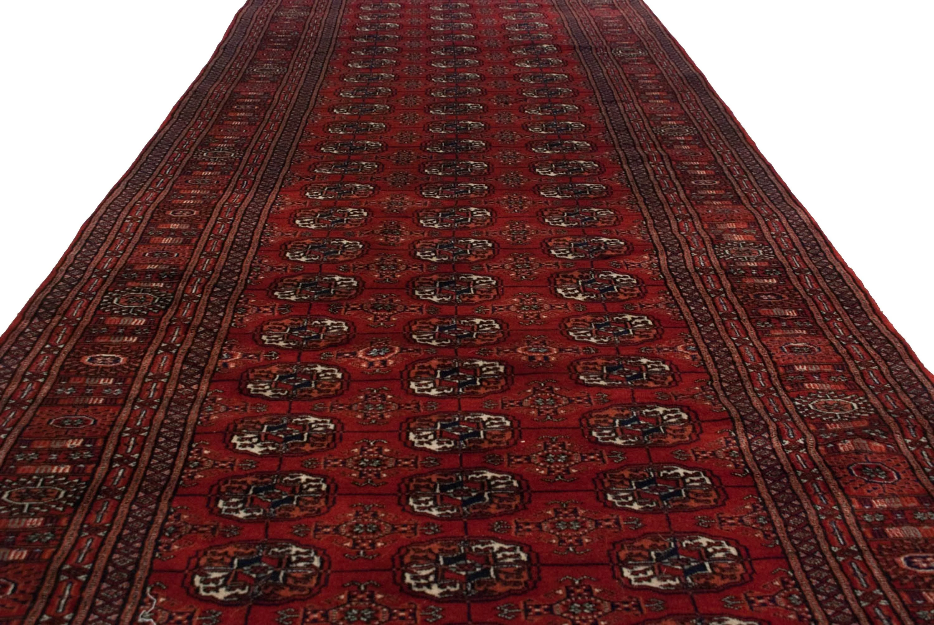 4x13.5 Vintage Fine Bokhara Rug Runner - Image 17