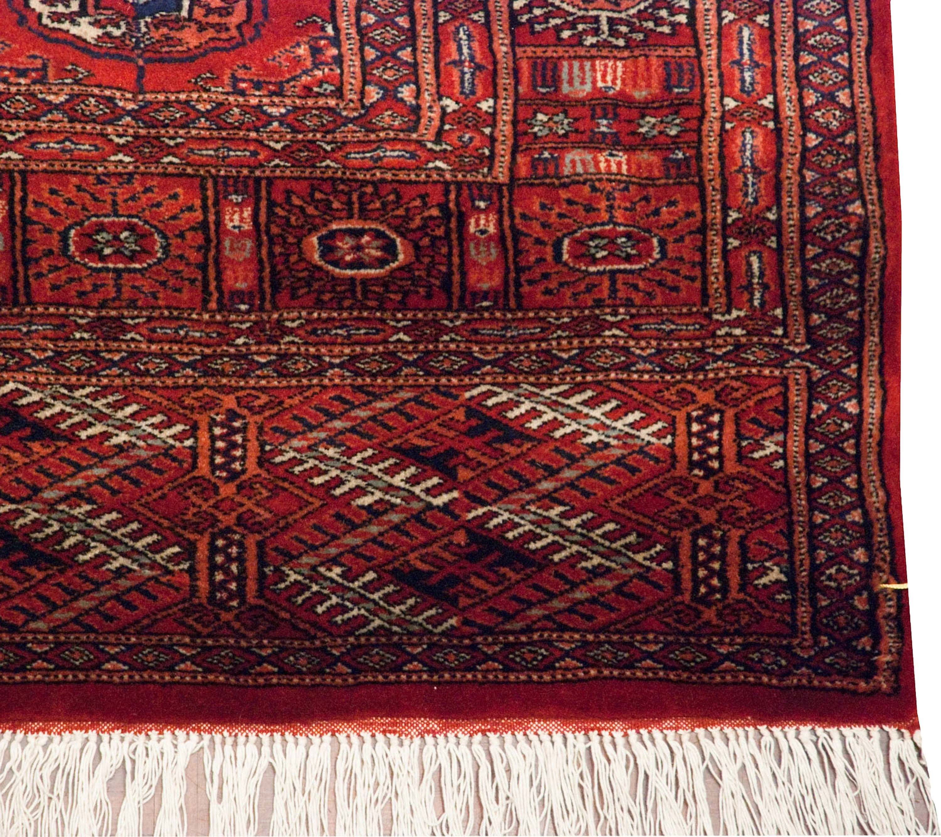 4x13.5 Vintage Fine Bokhara Rug Runner - Image 19
