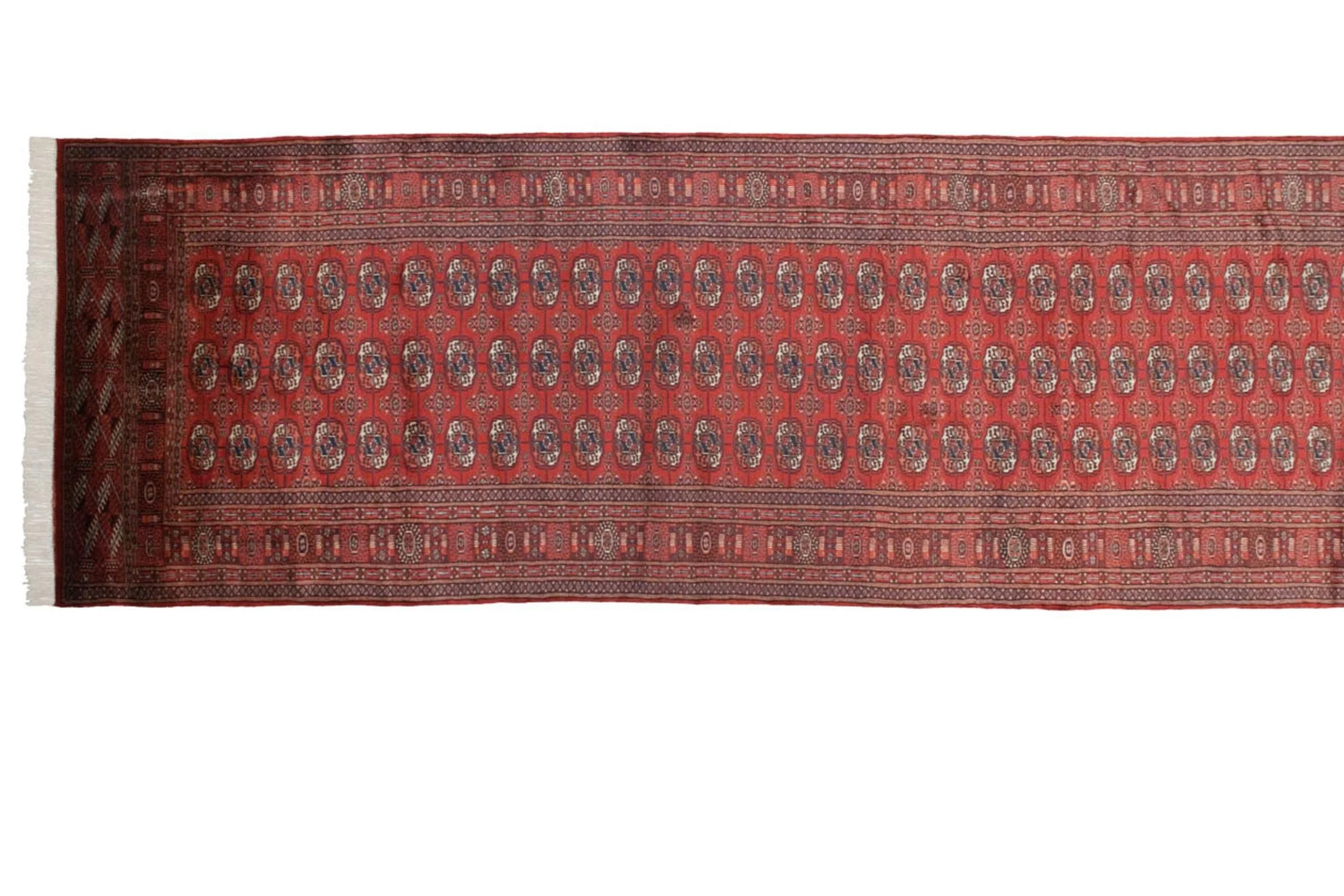 4x13.5 Vintage Fine Bokhara Rug Runner - Image 2