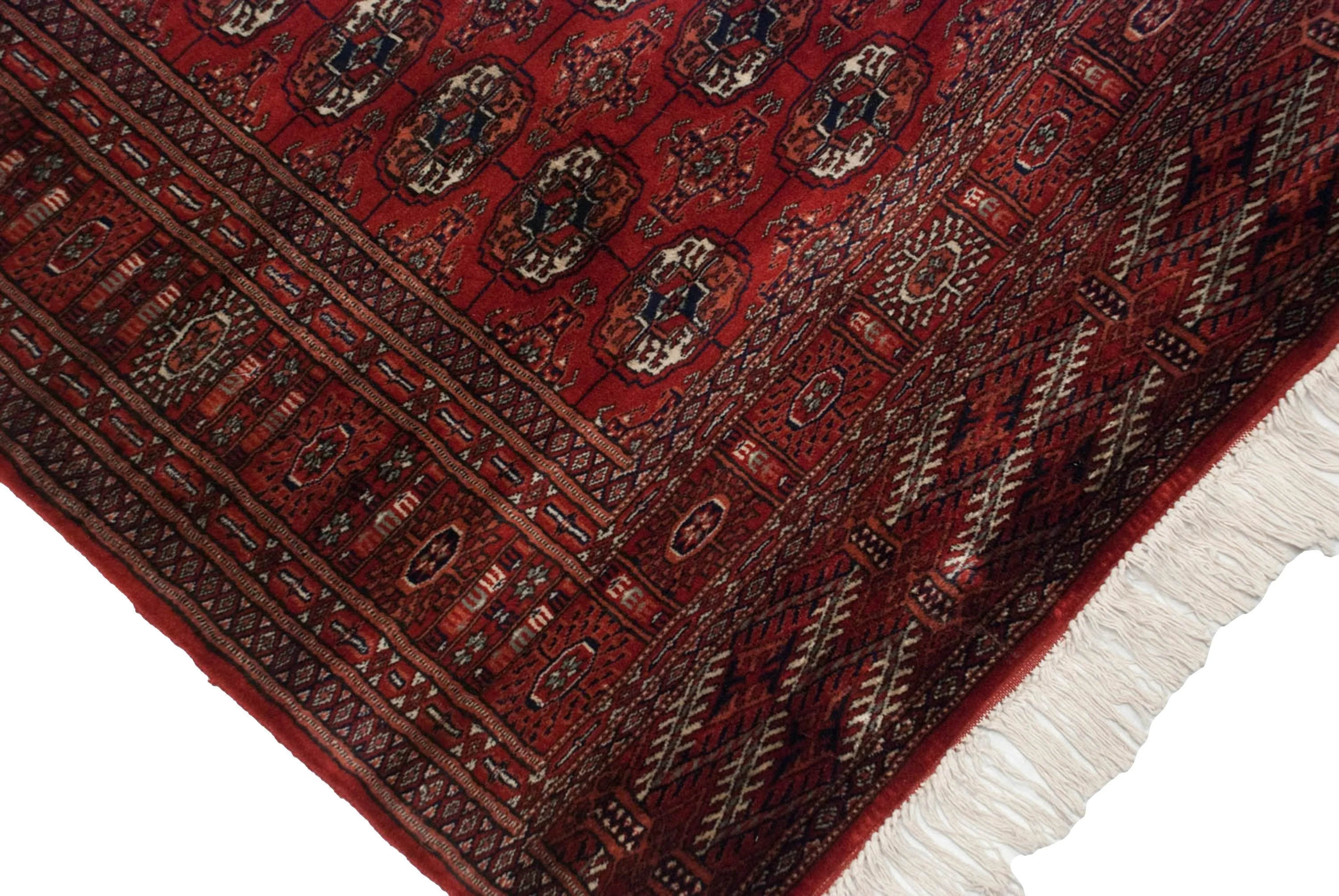 4x13.5 Vintage Fine Bokhara Rug Runner - Image 7