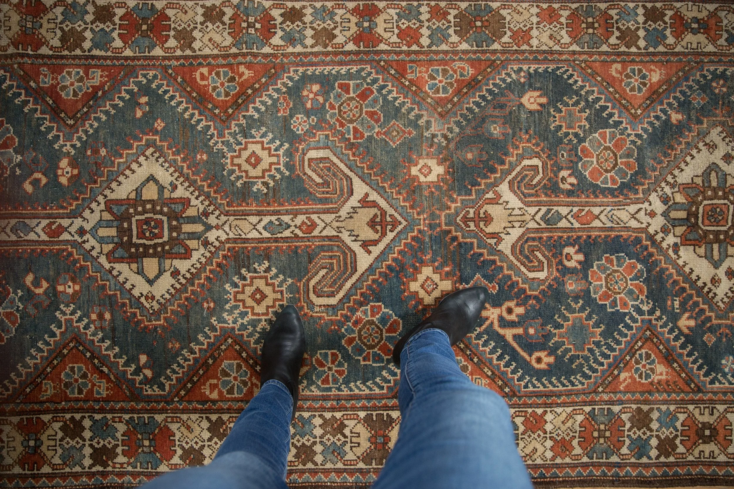 4x14 Vintage Distressed Hamadan Rug Runner - Image 2