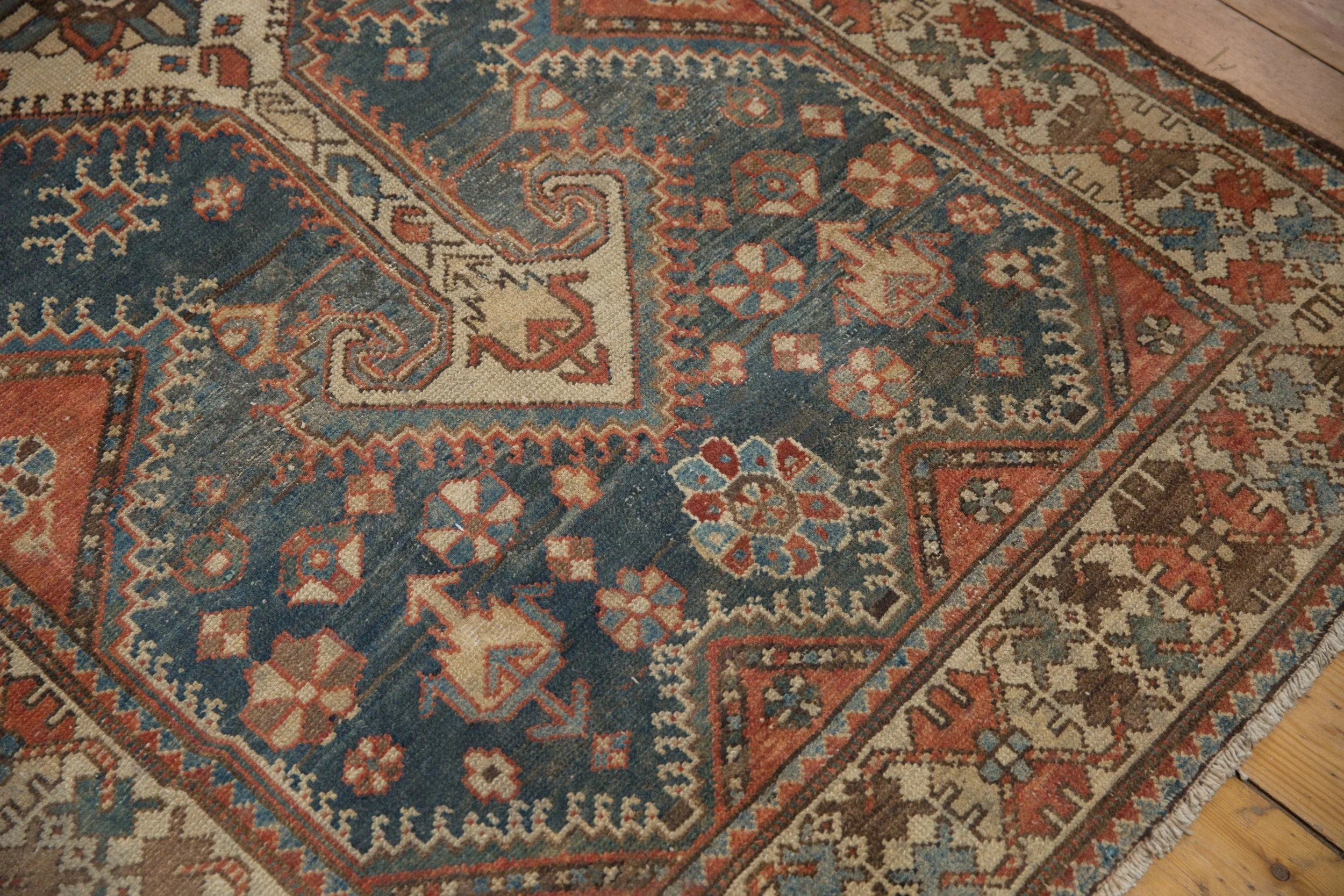 4x14 Vintage Distressed Hamadan Rug Runner - Image 5