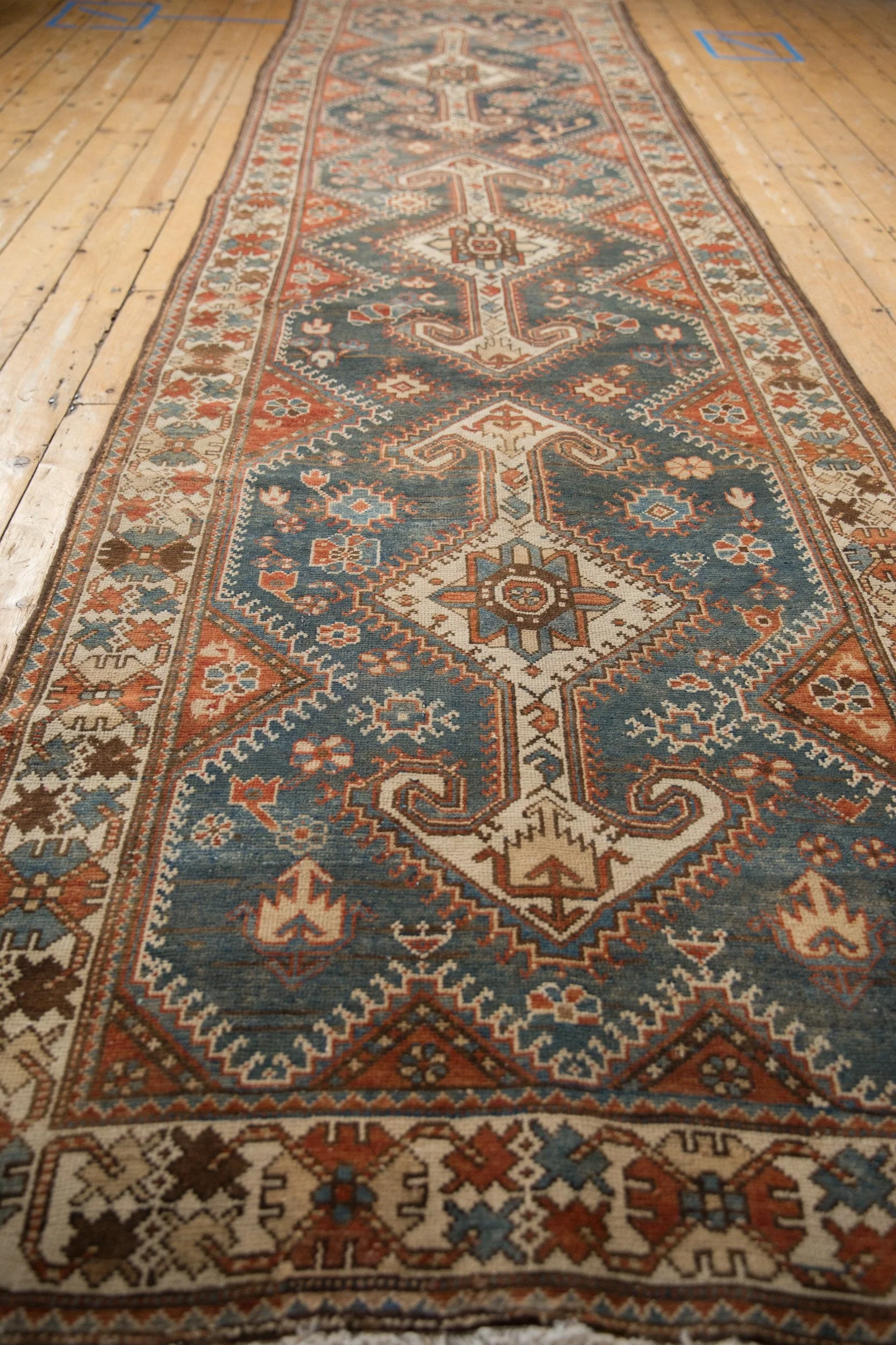 4x14 Vintage Distressed Hamadan Rug Runner - Image 7