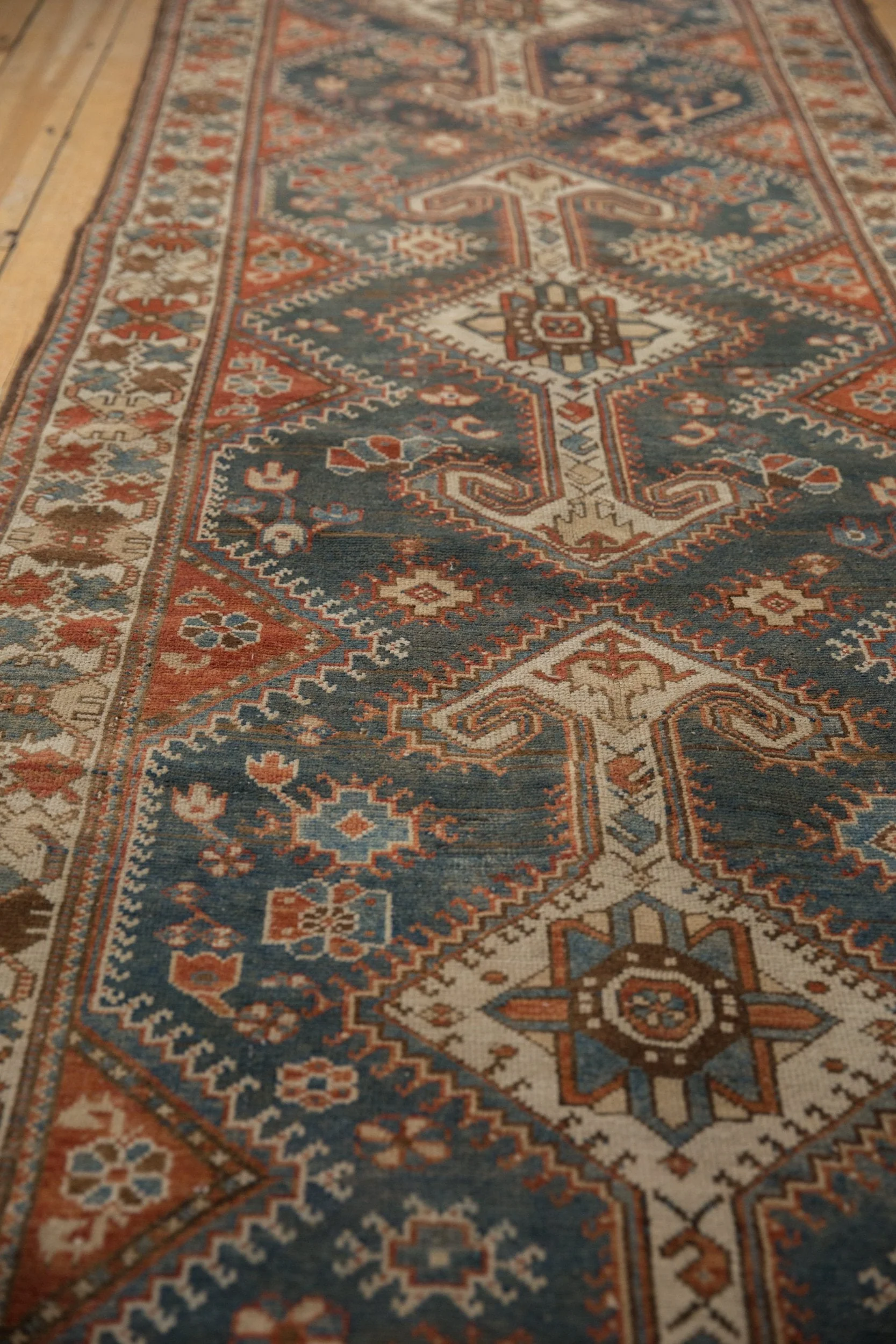 4x14 Vintage Distressed Hamadan Rug Runner - Image 8