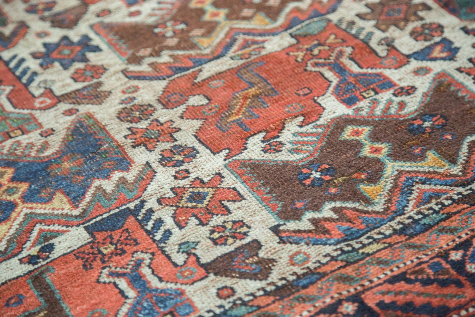 4x4.5 Antique Afshar Square Rug - Image 9