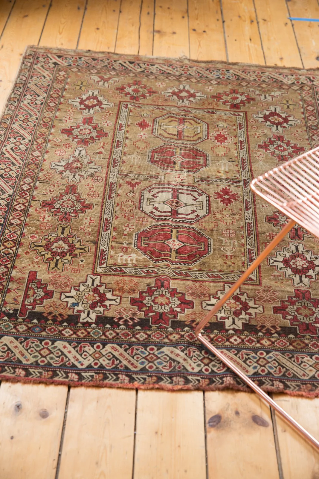 4x4.5 Antique Caucasian Square Rug - Image 11