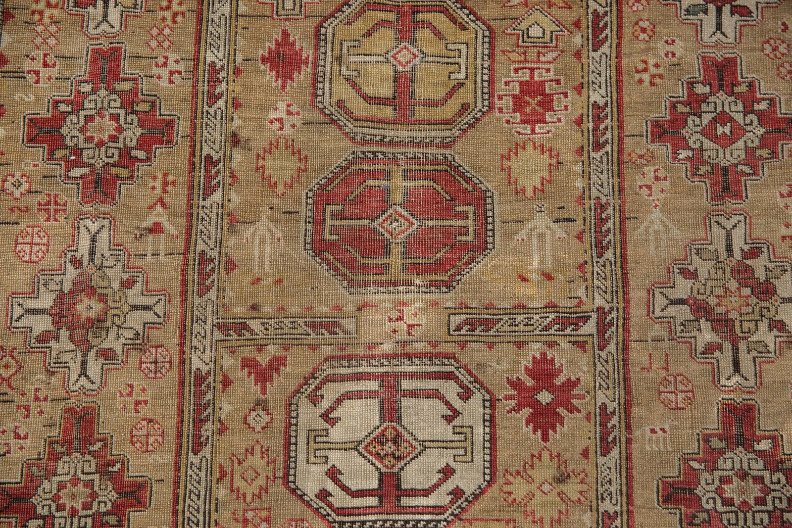 4x4.5 Antique Caucasian Square Rug - Image 4