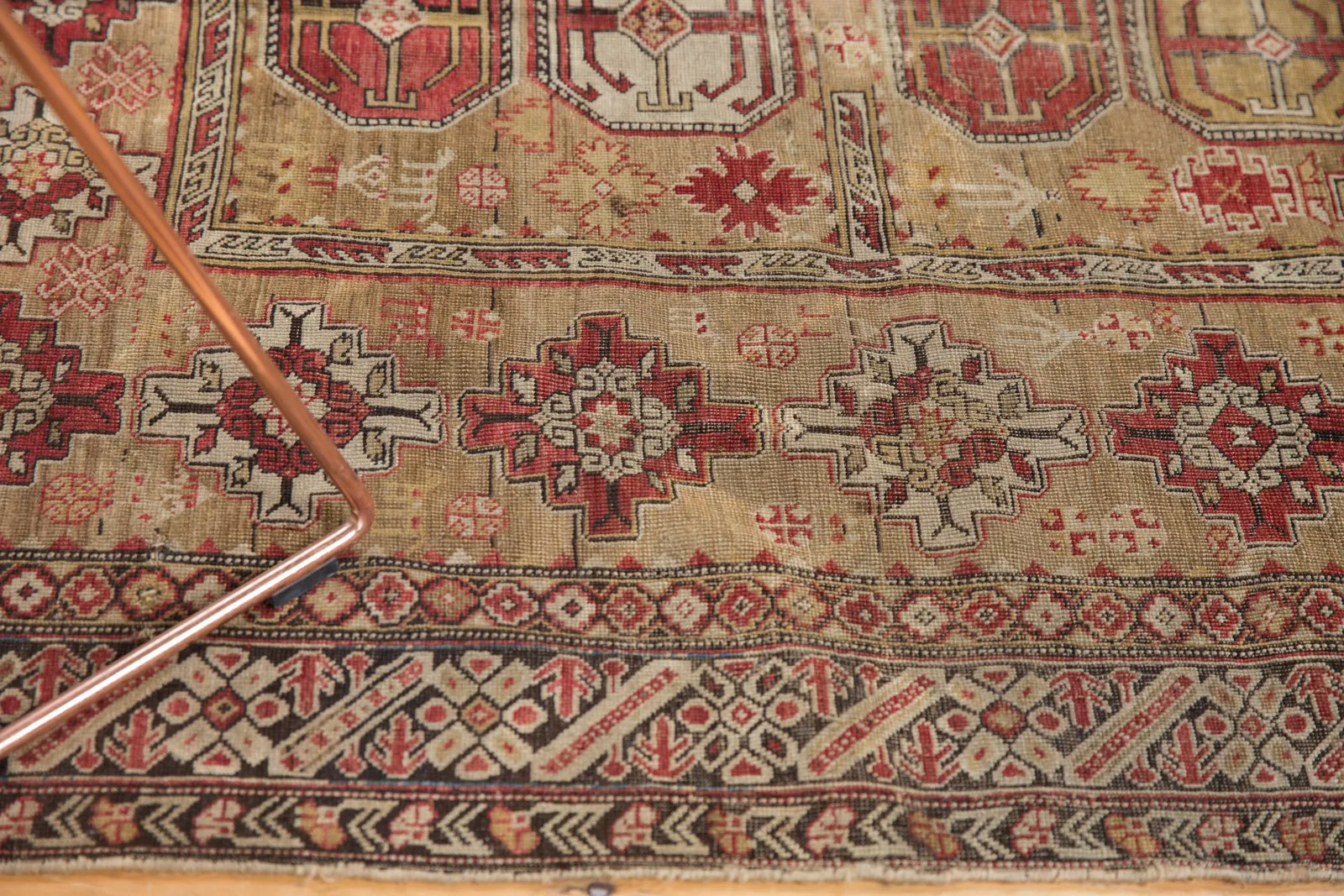 4x4.5 Antique Caucasian Square Rug - Image 8