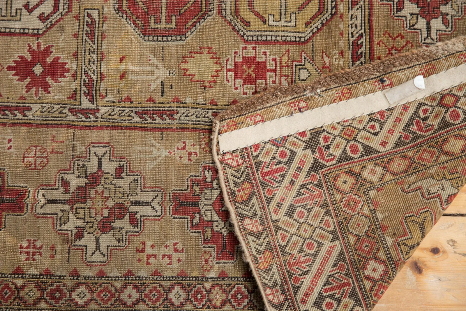 4x4.5 Antique Caucasian Square Rug - Image 9