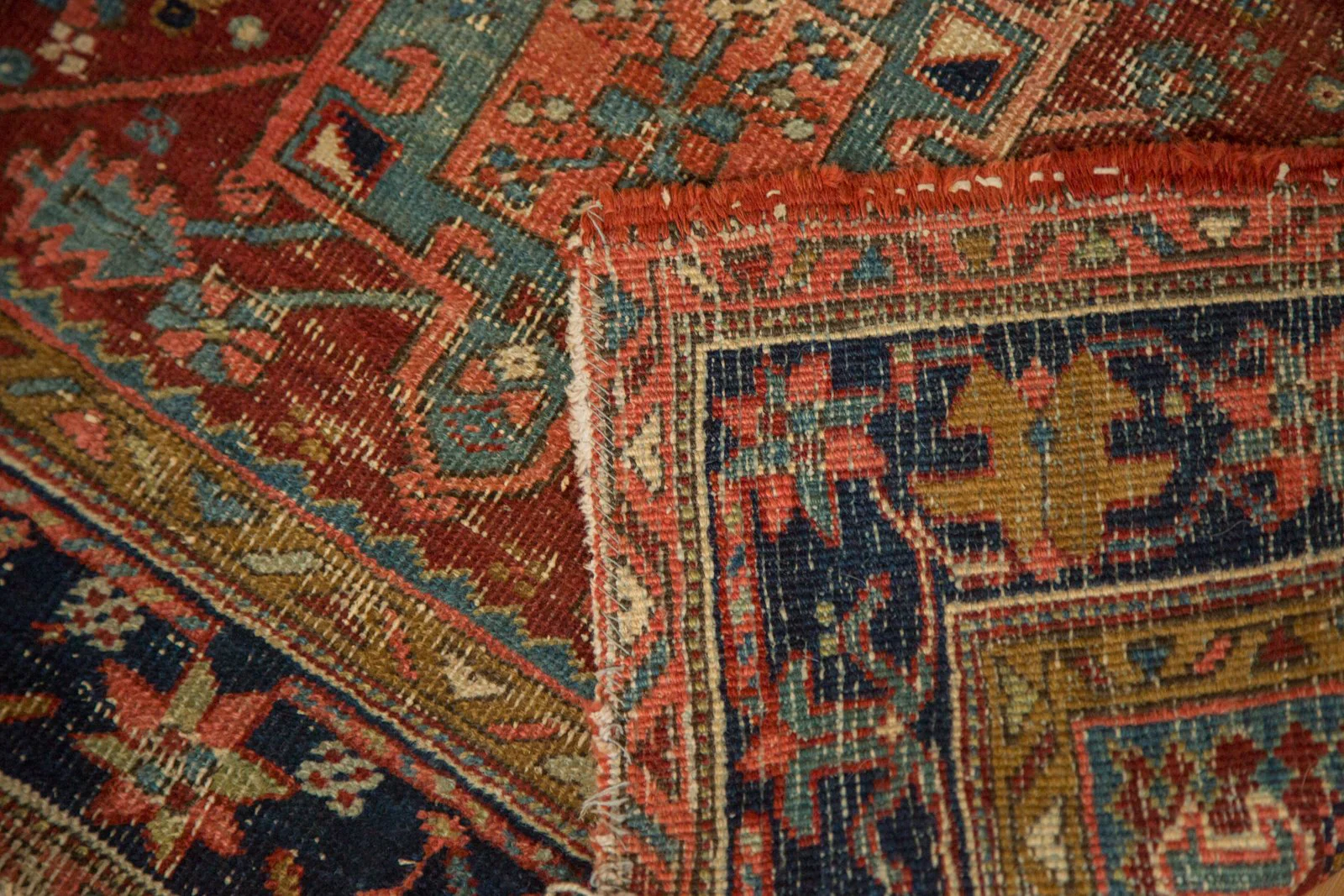 4x4.5 Antique Fine Karaja Square Rug - Image 12