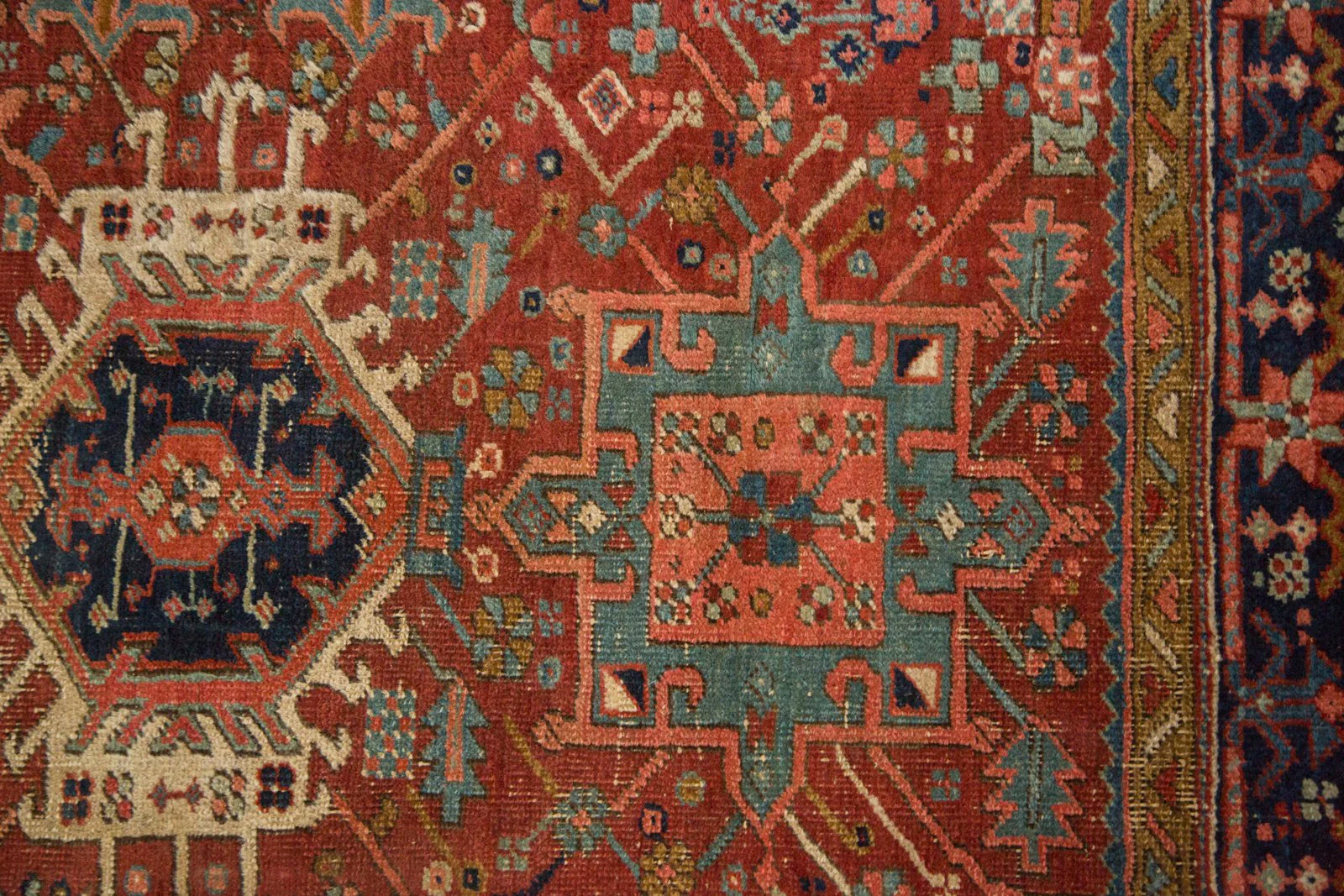 4x4.5 Antique Fine Karaja Square Rug - Image 13