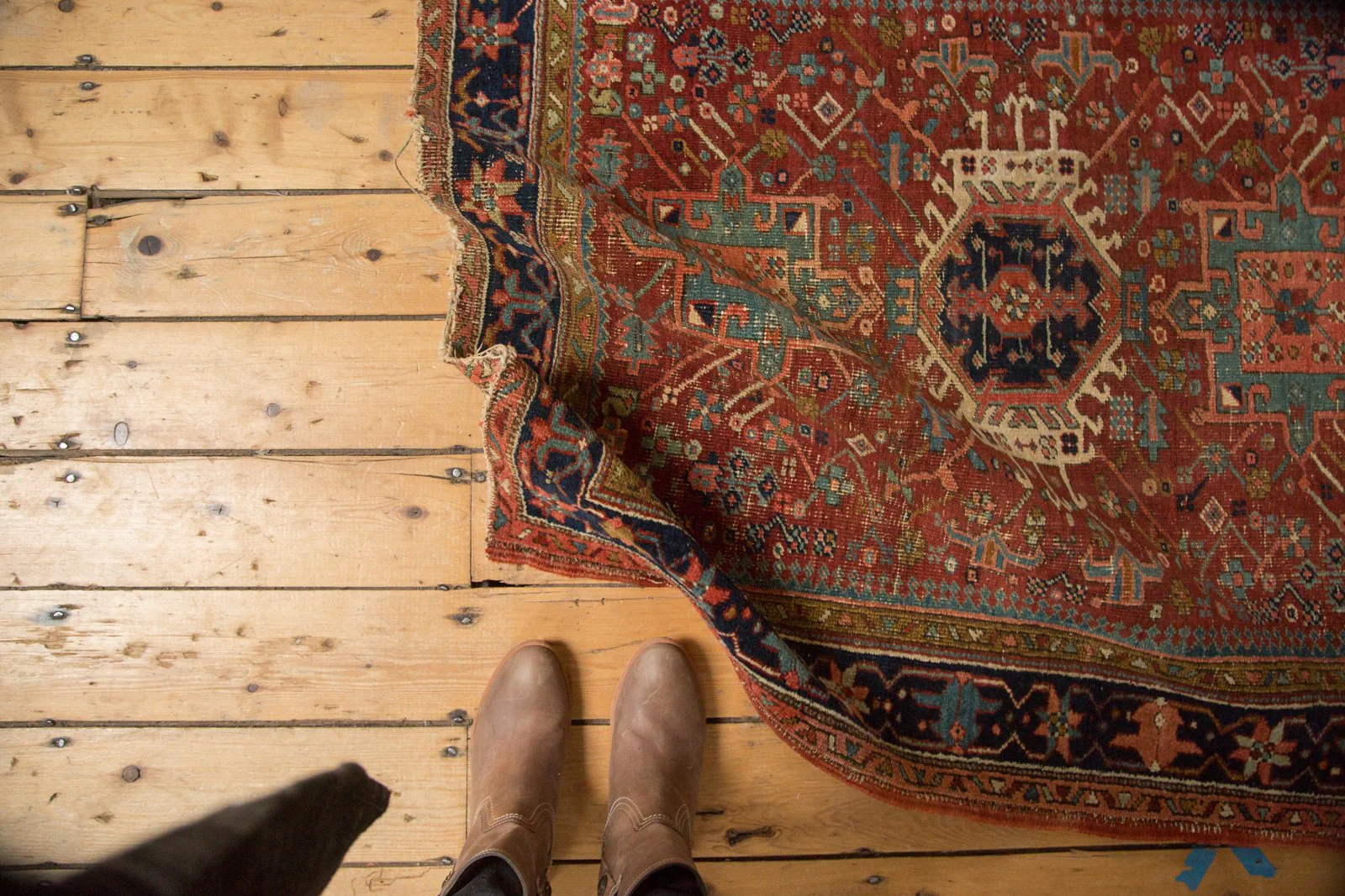 4x4.5 Antique Fine Karaja Square Rug - Image 2
