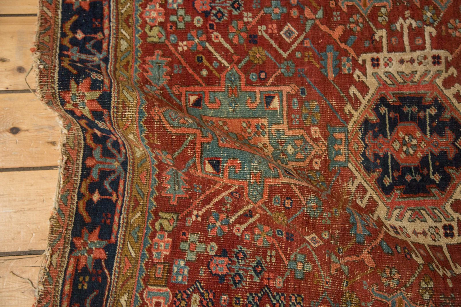 4x4.5 Antique Fine Karaja Square Rug - Image 3
