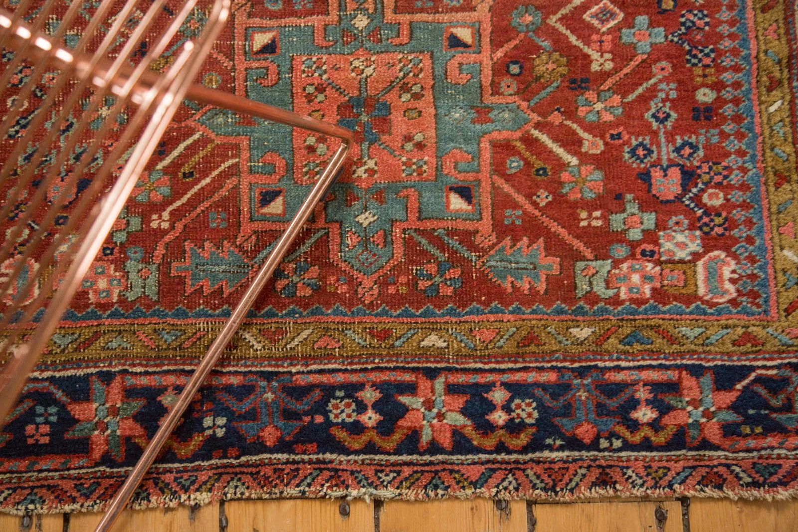 4x4.5 Antique Fine Karaja Square Rug - Image 6
