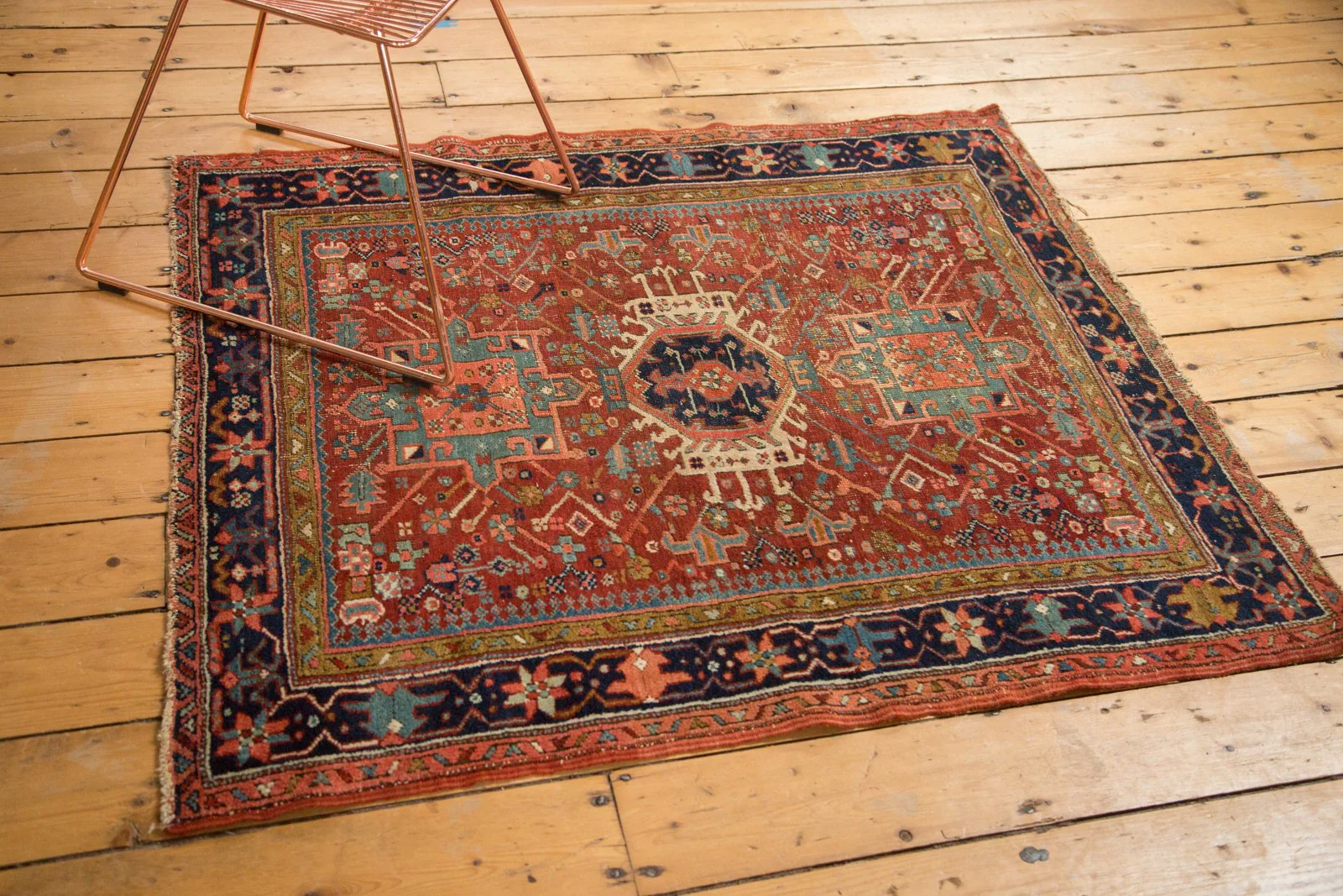4x4.5 Antique Fine Karaja Square Rug - Image 7