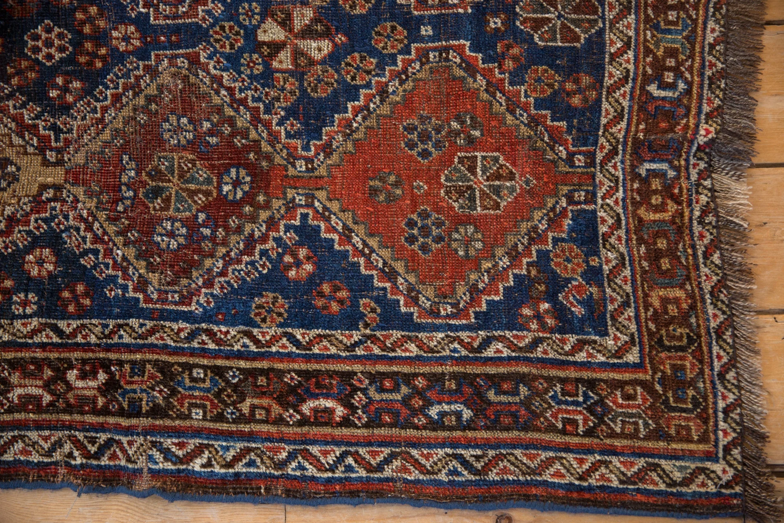 4x4.5 Antique Qashqai Square Rug - Image 6