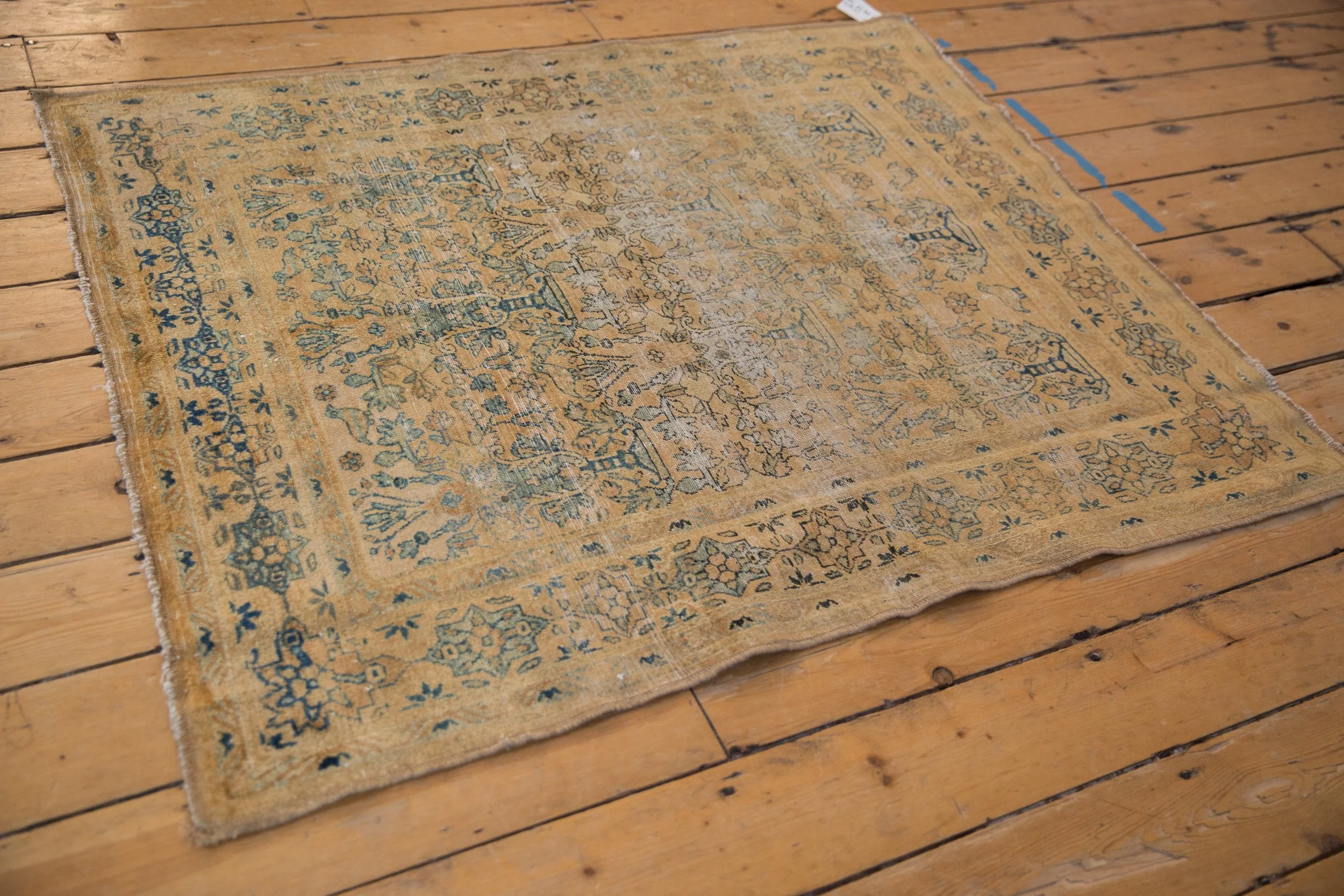4x4.5 Vintage Distressed Meshed Square Rug - Image 6