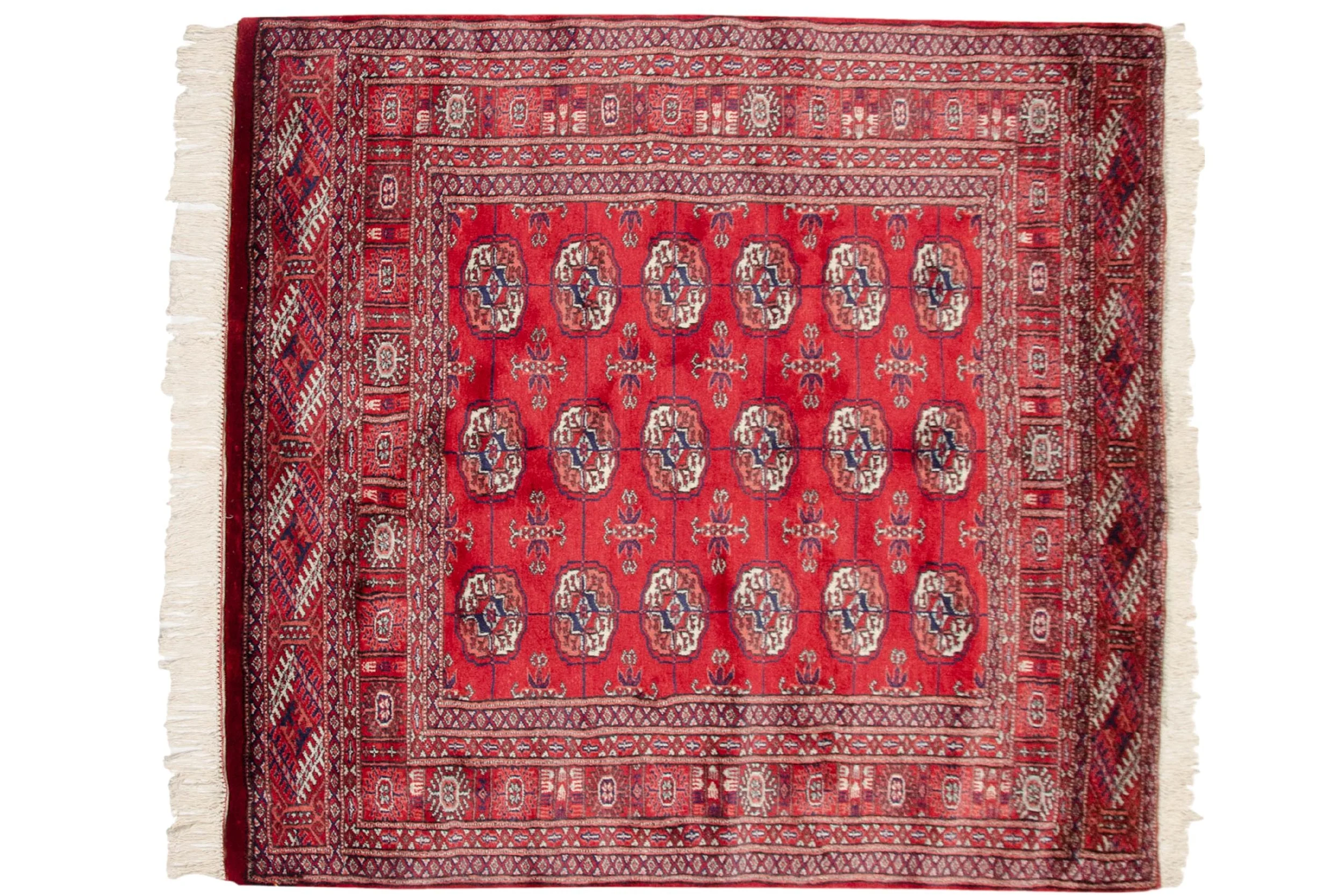4x4.5 Vintage Fine Bokhara Square Rug - Image 2