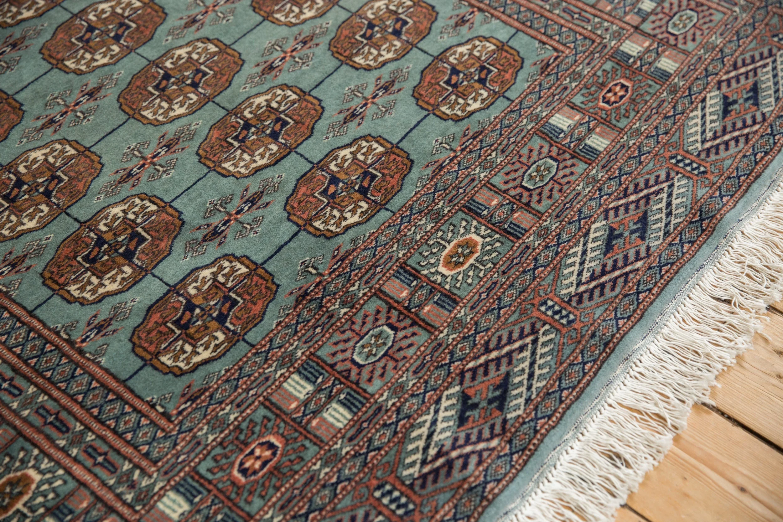 4x4.5 Vintage Fine Bokhara Square Rug - Image 4