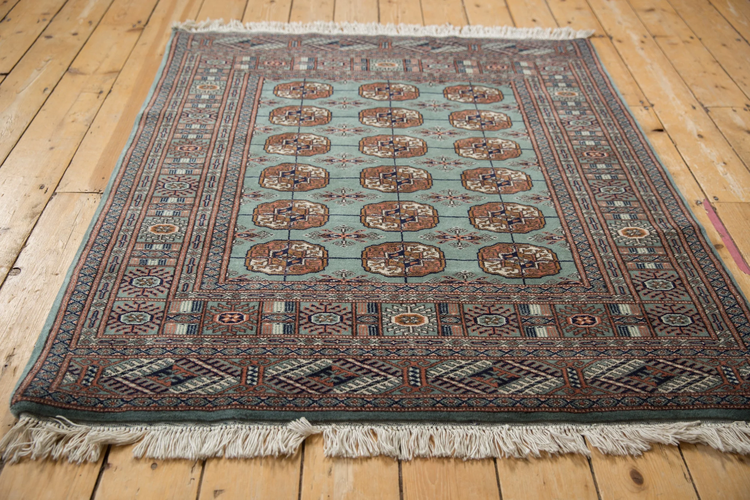 4x4.5 Vintage Fine Bokhara Square Rug - Image 6