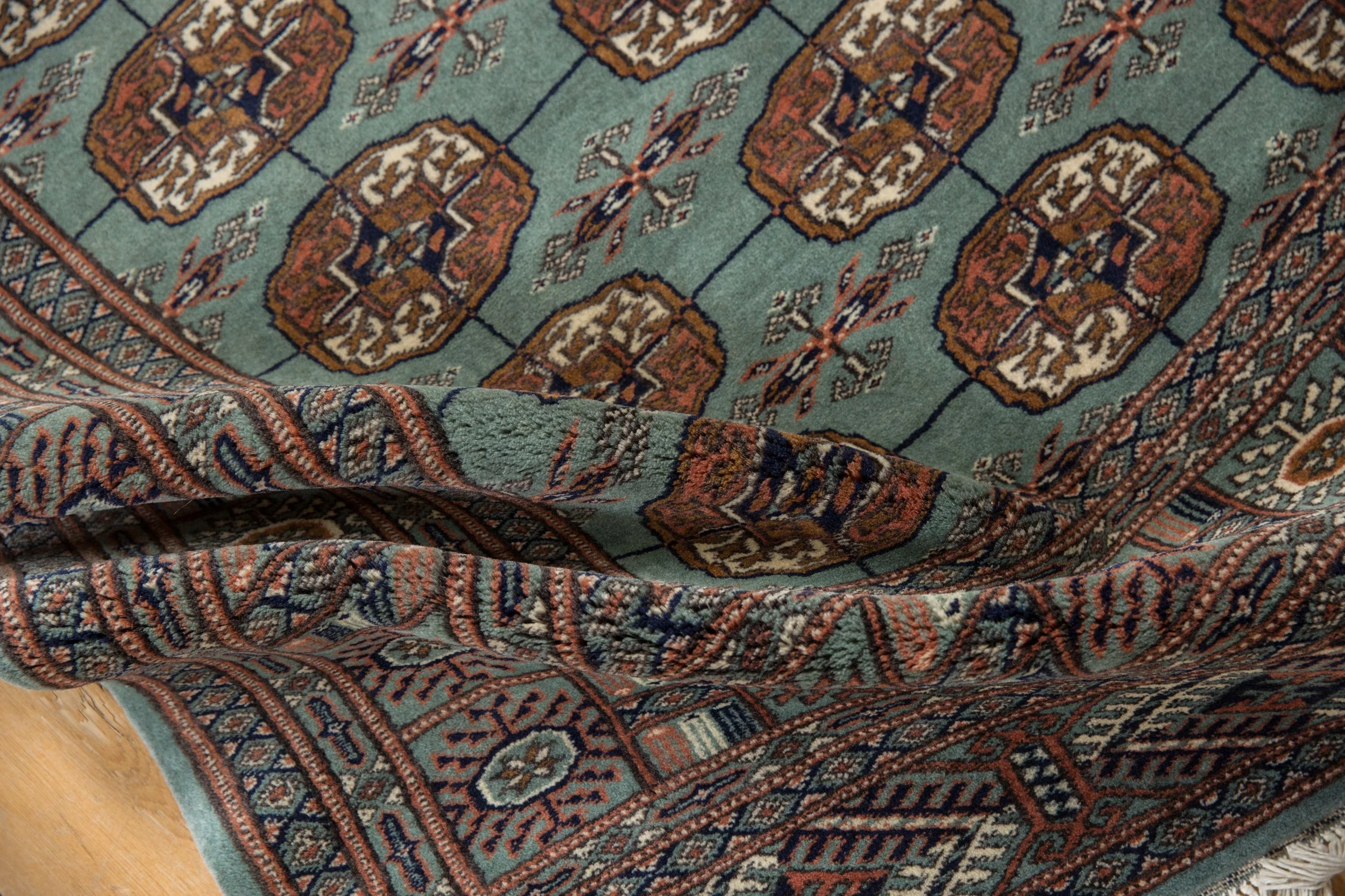 4x4.5 Vintage Fine Bokhara Square Rug - Image 8