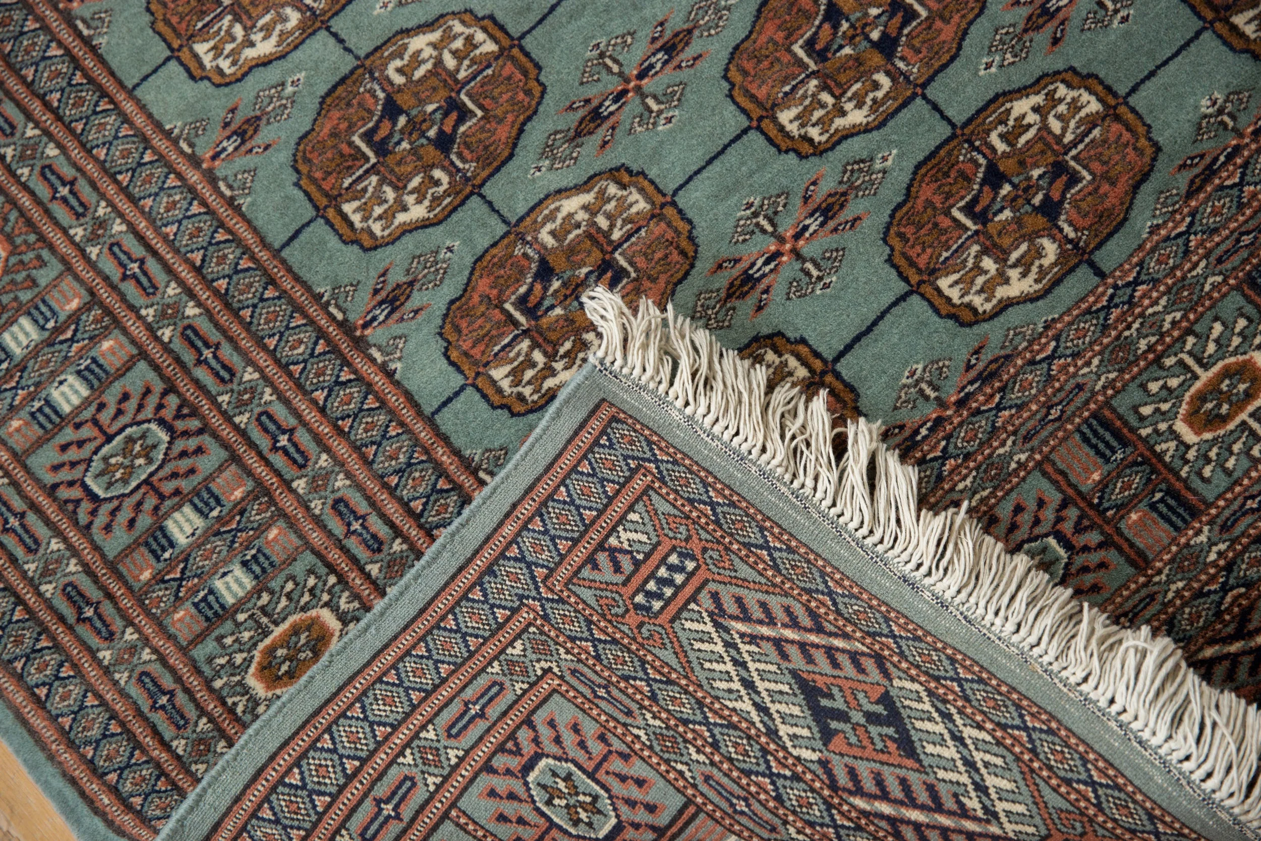 4x4.5 Vintage Fine Bokhara Square Rug - Image 9