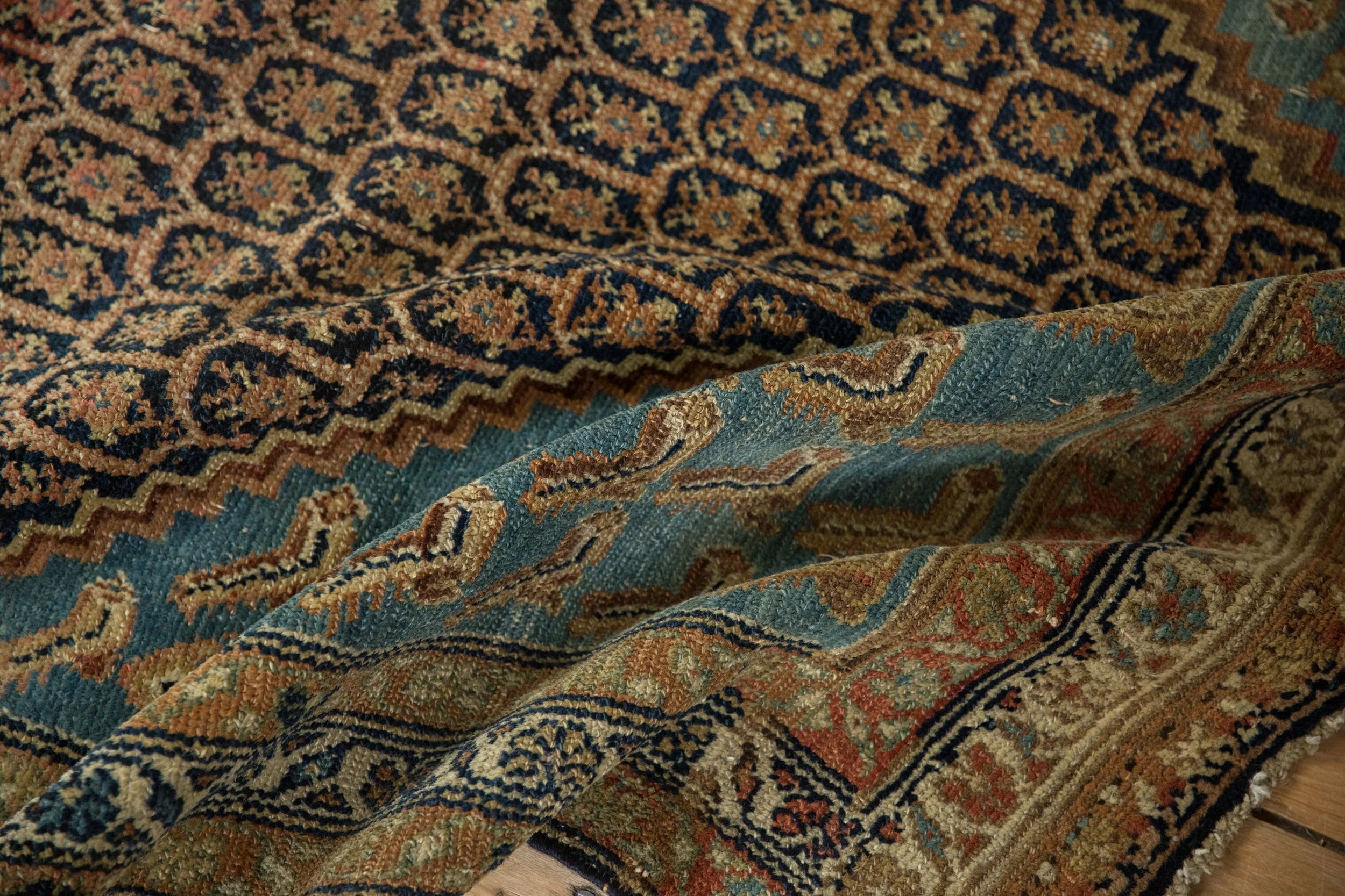 4x5.5 Antique Distressed Hamadan Rug - Image 10