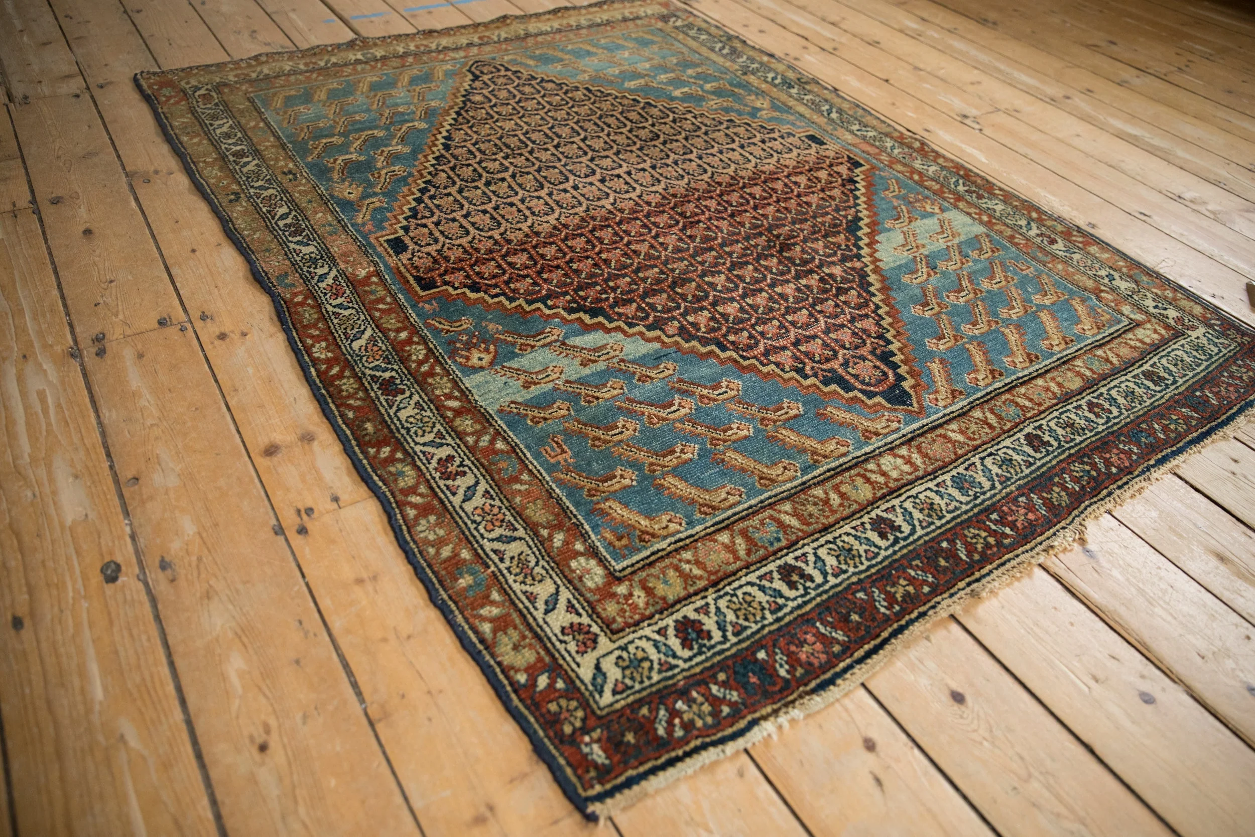 4x5.5 Antique Distressed Hamadan Rug - Image 5