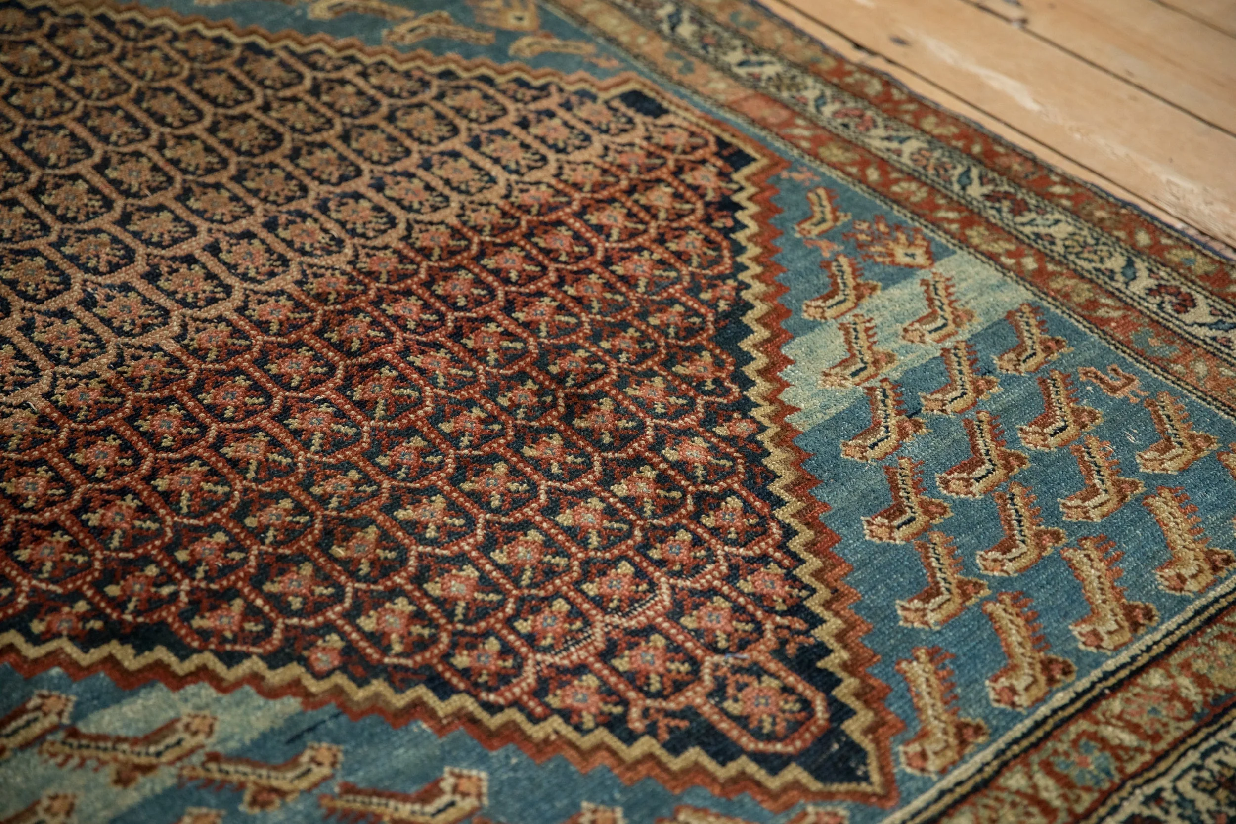 4x5.5 Antique Distressed Hamadan Rug - Image 6