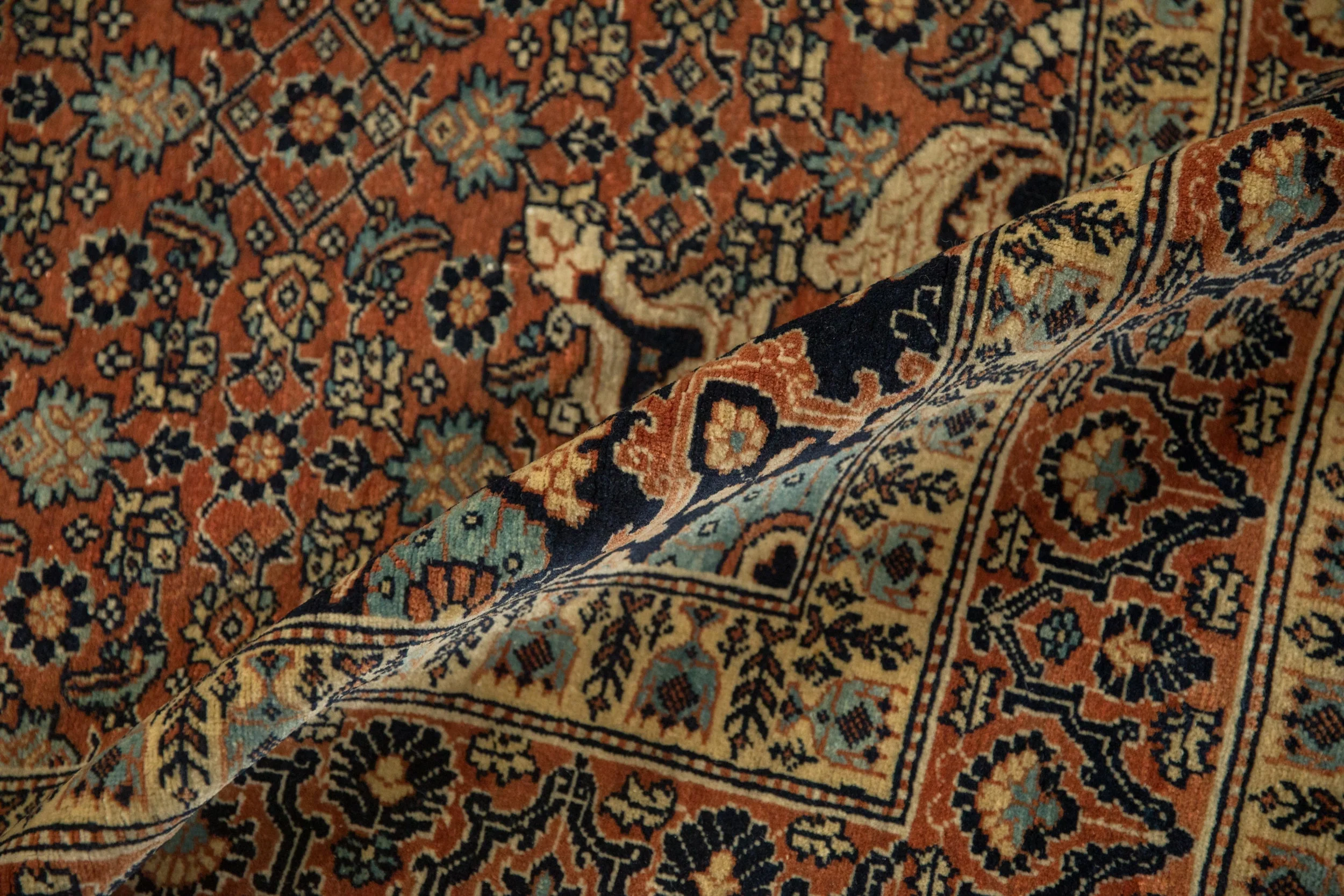 4x5.5 Antique Haji Jalili Tabriz Rug - Image 10