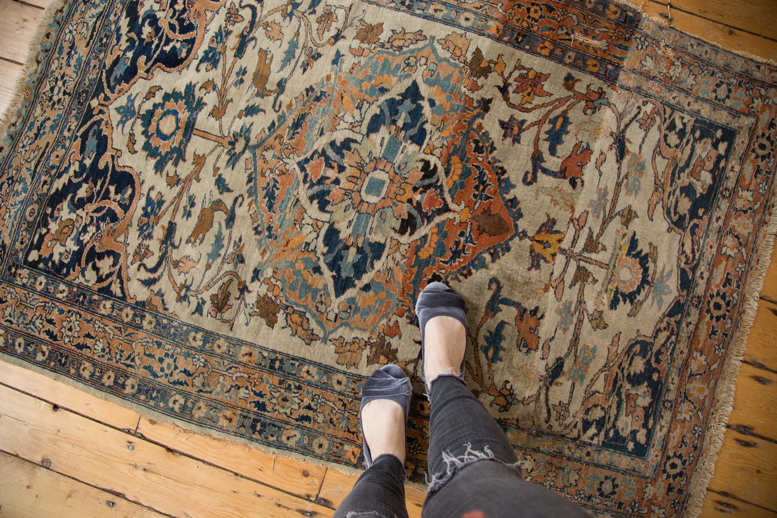 4x5.5 Antique Haji Jalili Tabriz Rug - Image 4