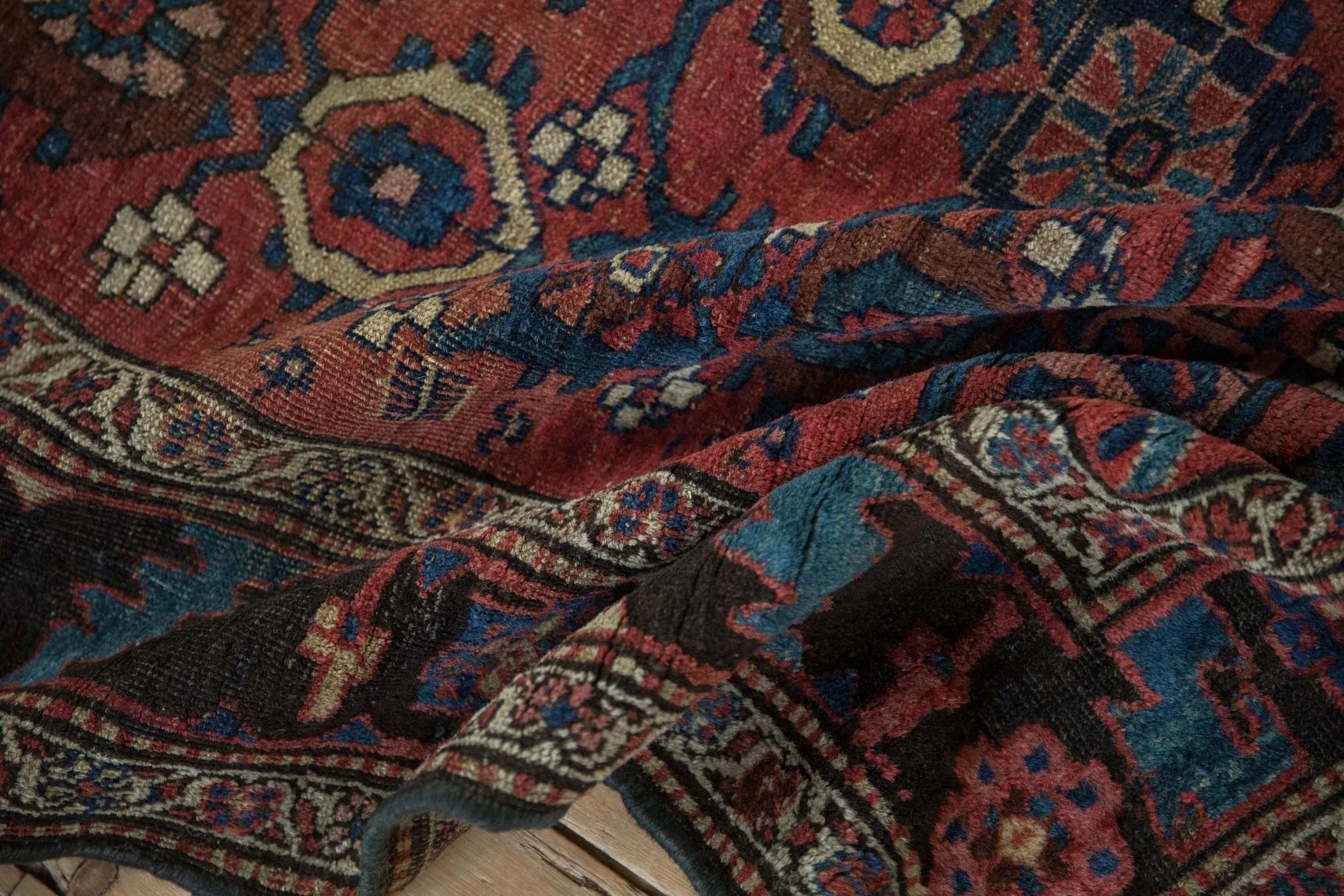 4x5.5 Antique Kurdish Bijar Rug - Image 9