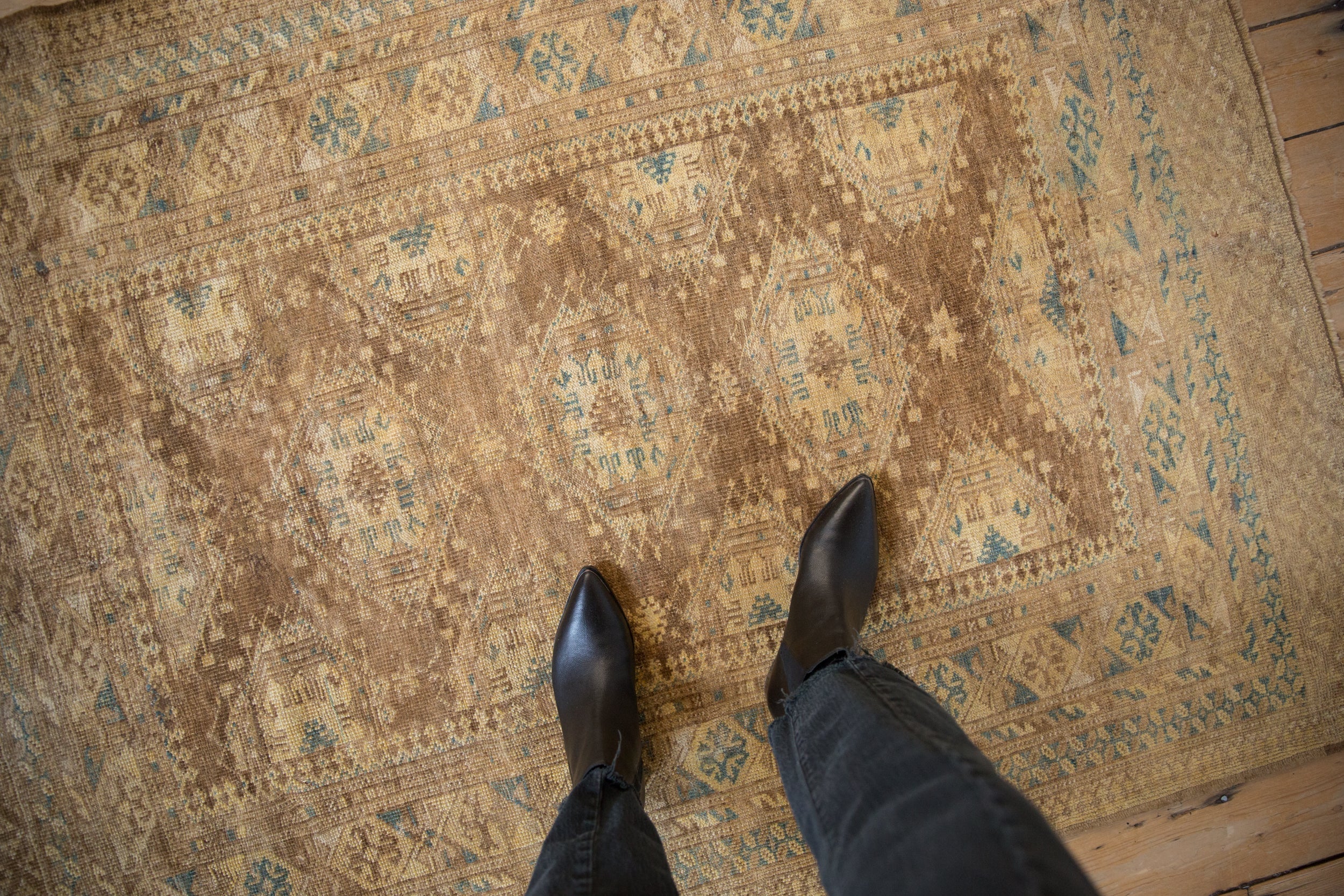 4x5.5 Vintage Afghan Rug - Image 2