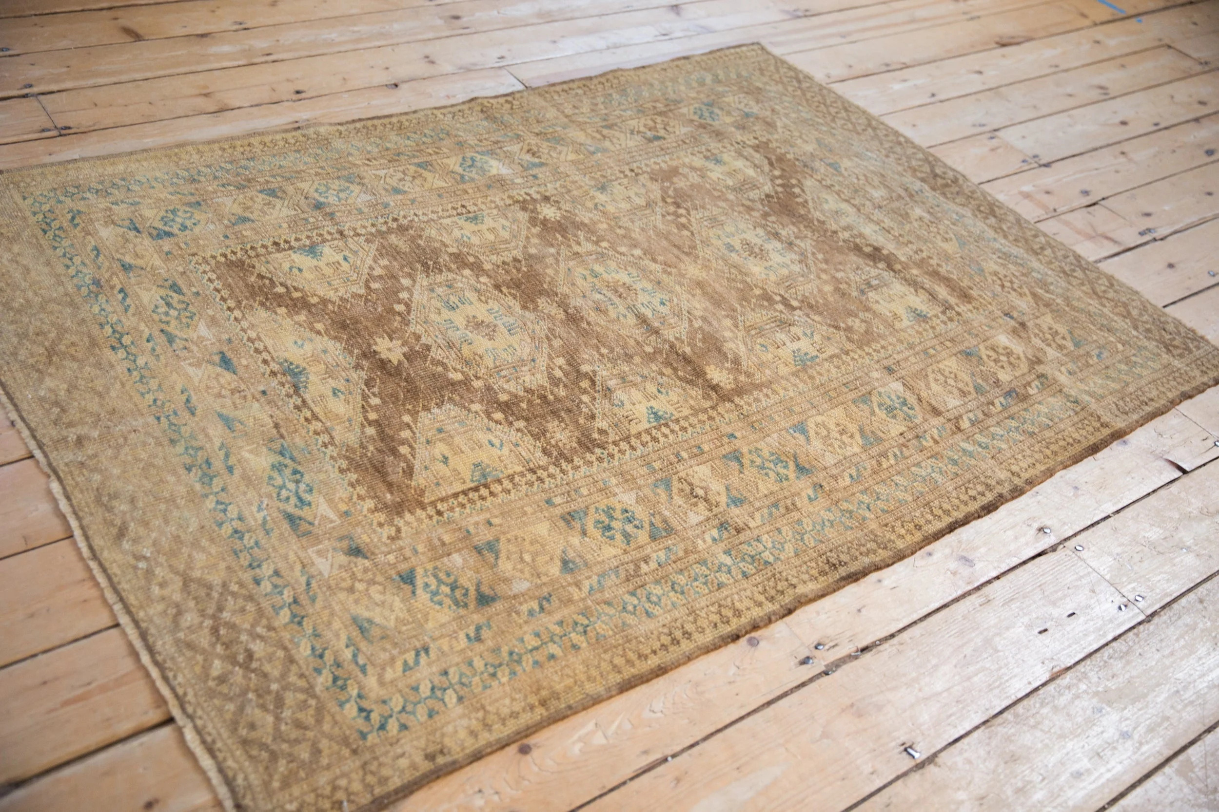 4x5.5 Vintage Afghan Rug - Image 9