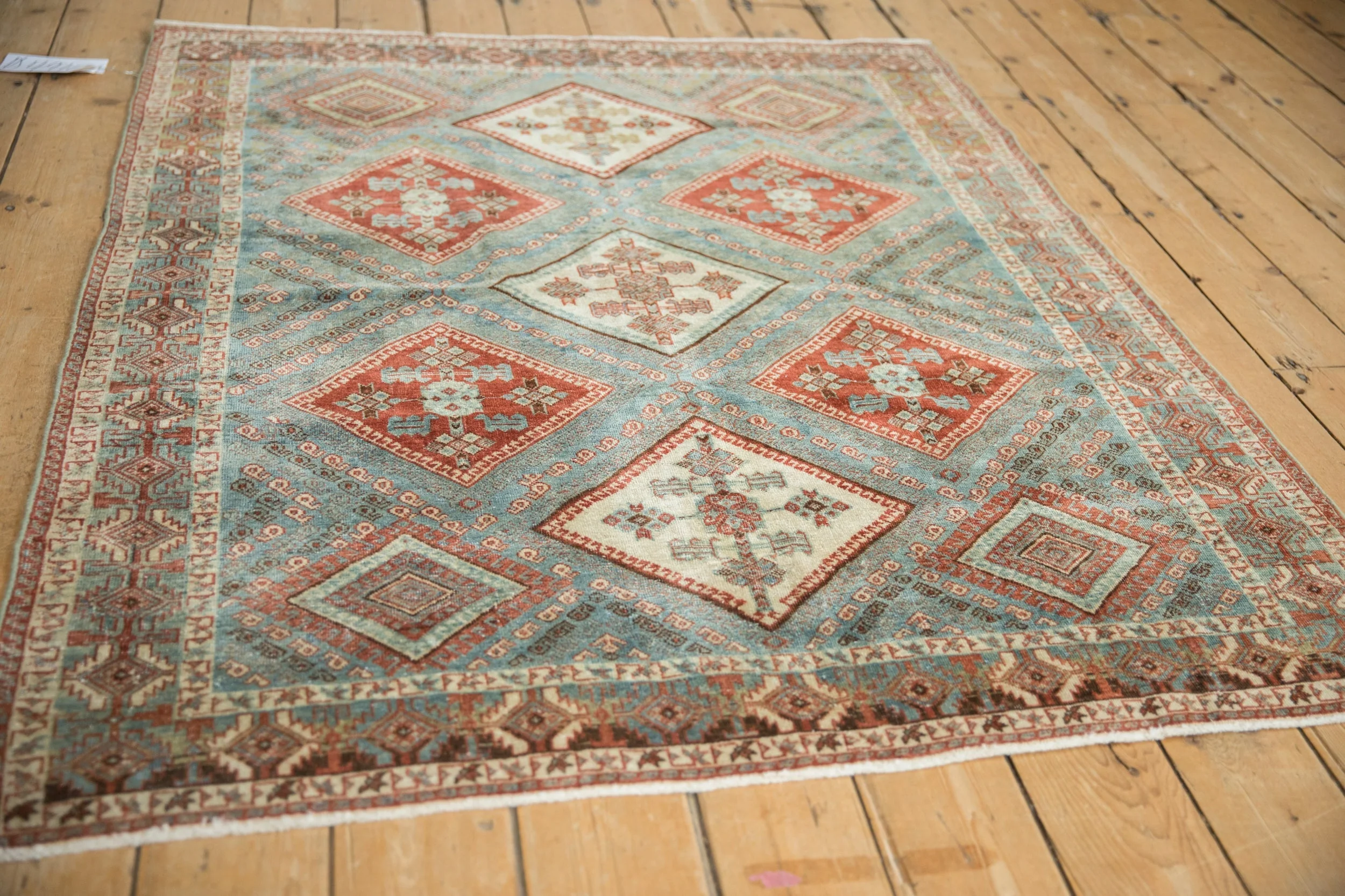 4x5.5 Vintage Distressed Afshar Rug - Image 4