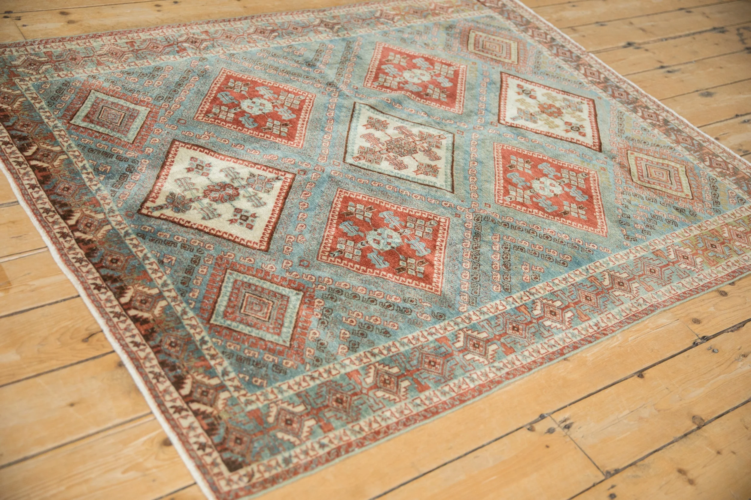 4x5.5 Vintage Distressed Afshar Rug - Image 5