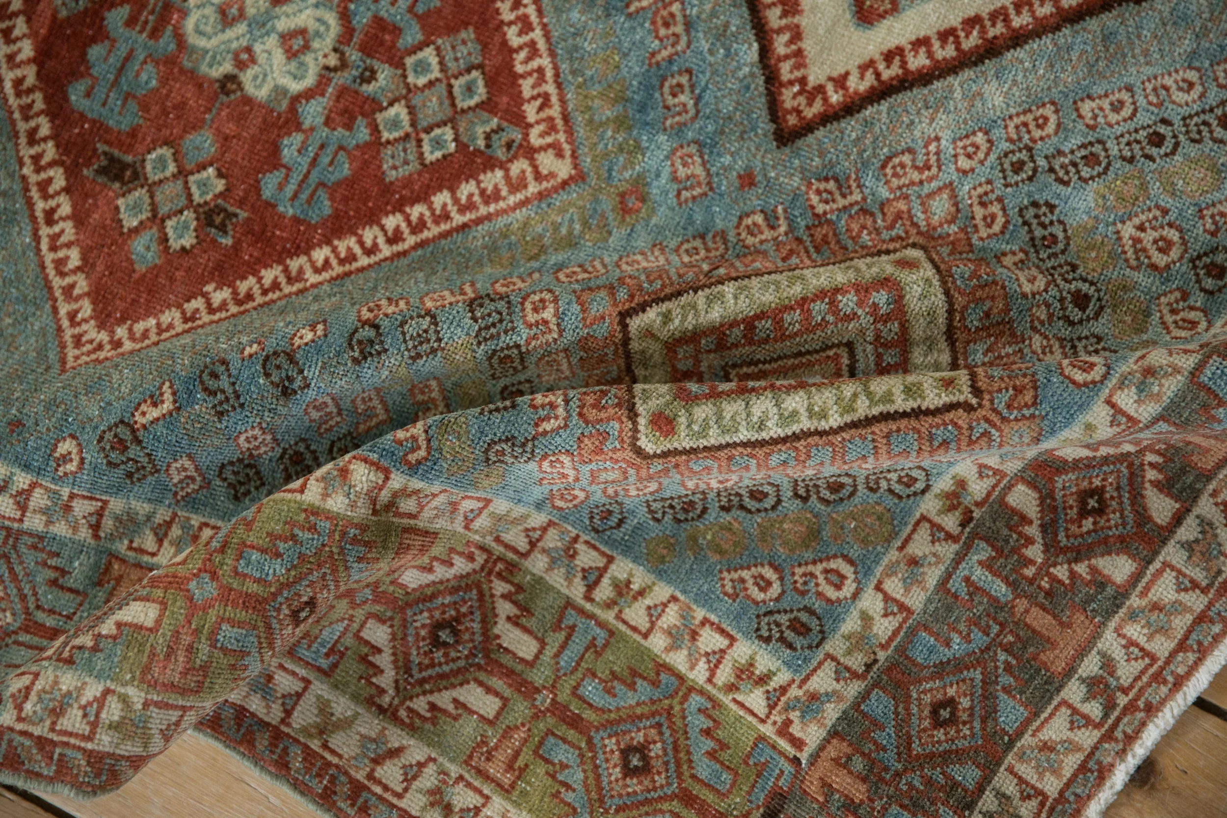 4x5.5 Vintage Distressed Afshar Rug - Image 7