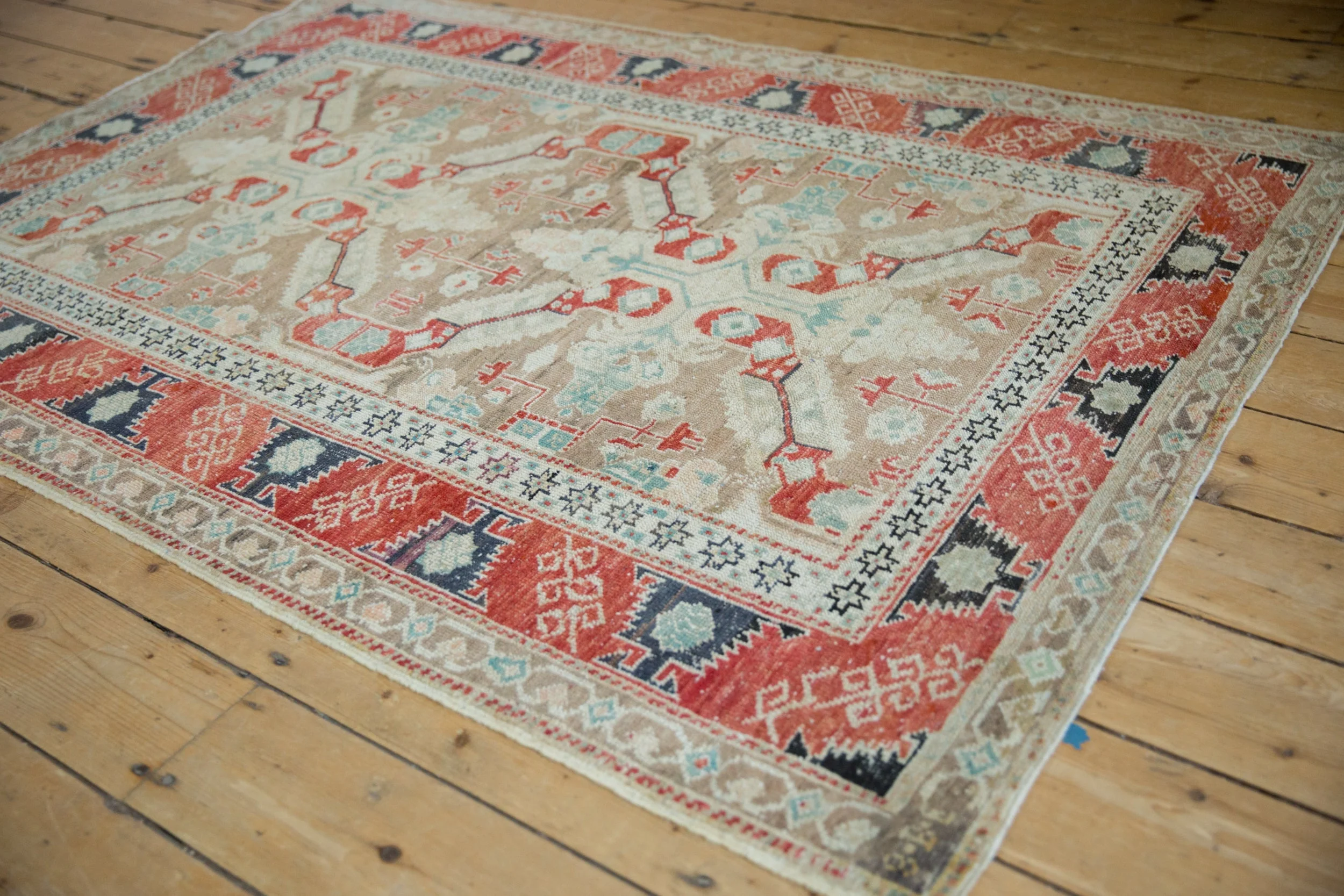 4x5.5 Vintage Distressed Anatolian Rug - Image 4