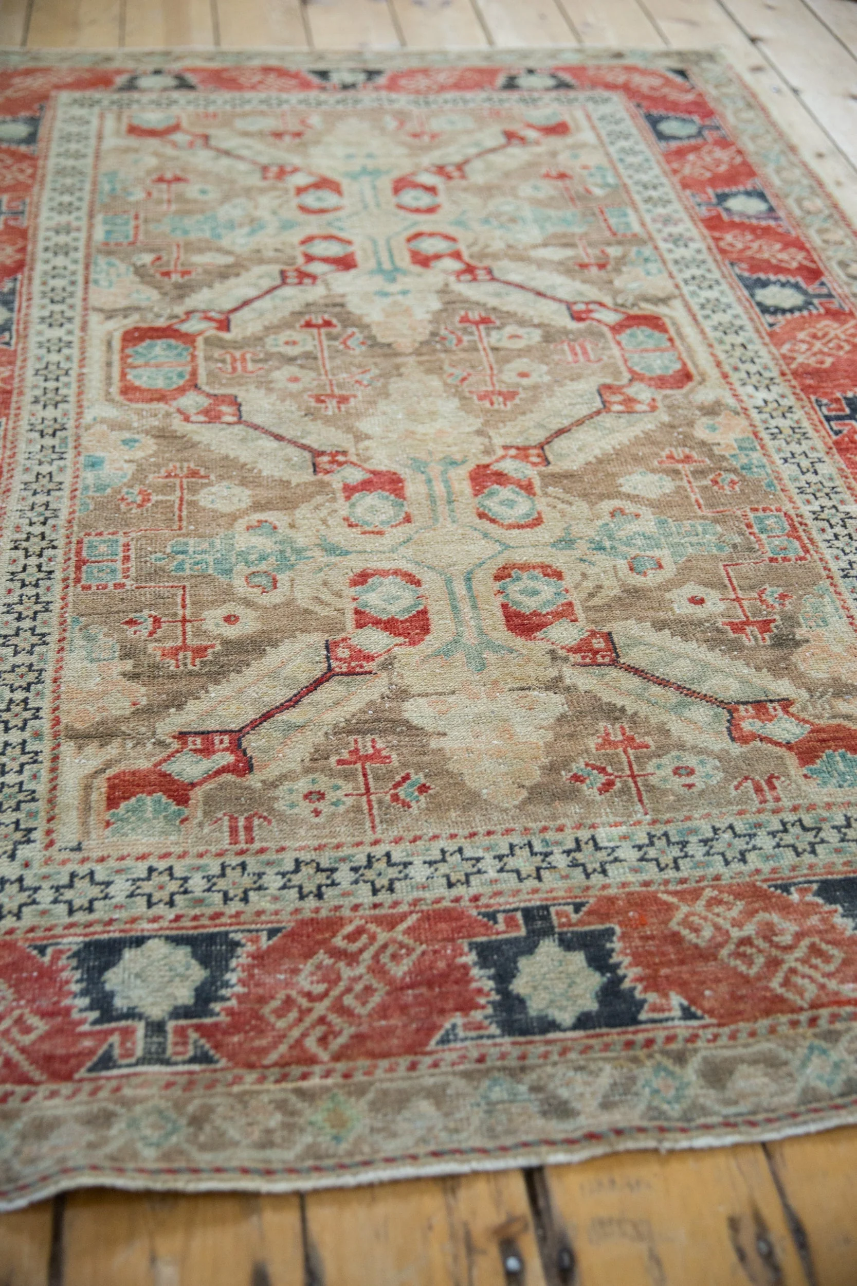 4x5.5 Vintage Distressed Anatolian Rug - Image 6