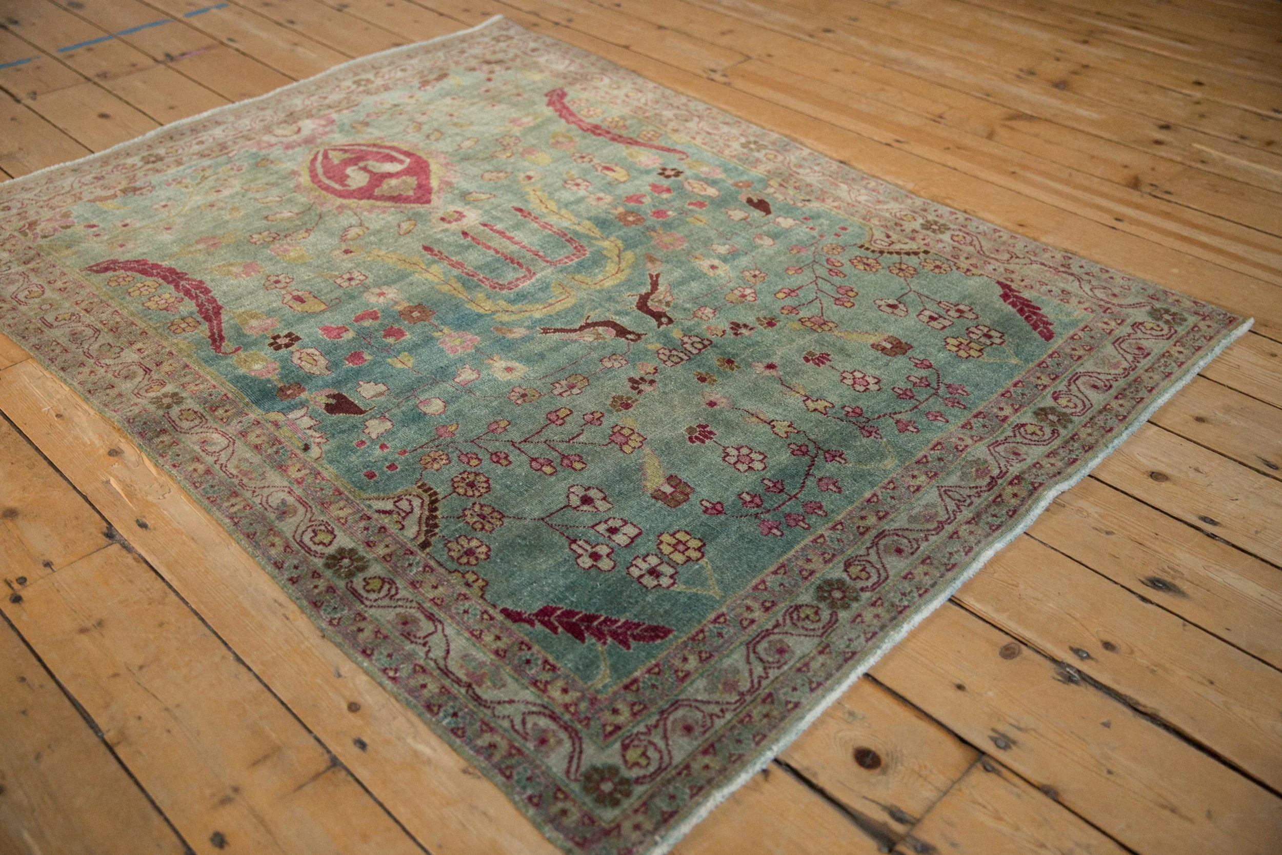4x5.5 Vintage Distressed Meshed Rug - Image 4