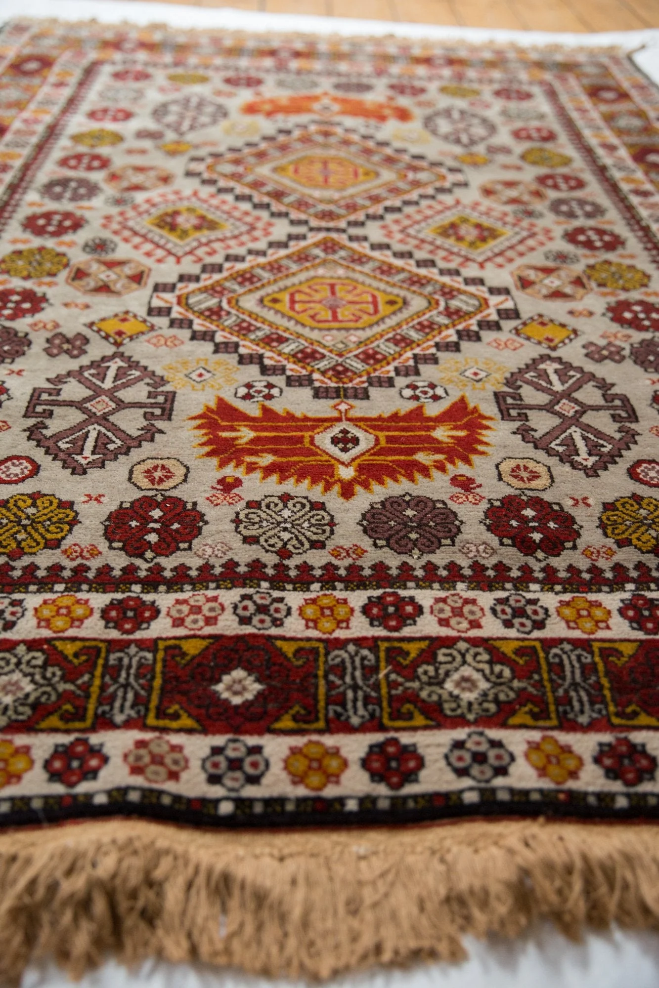 4x5.5 Vintage Romanian Shirvan Design Rug - Image 3