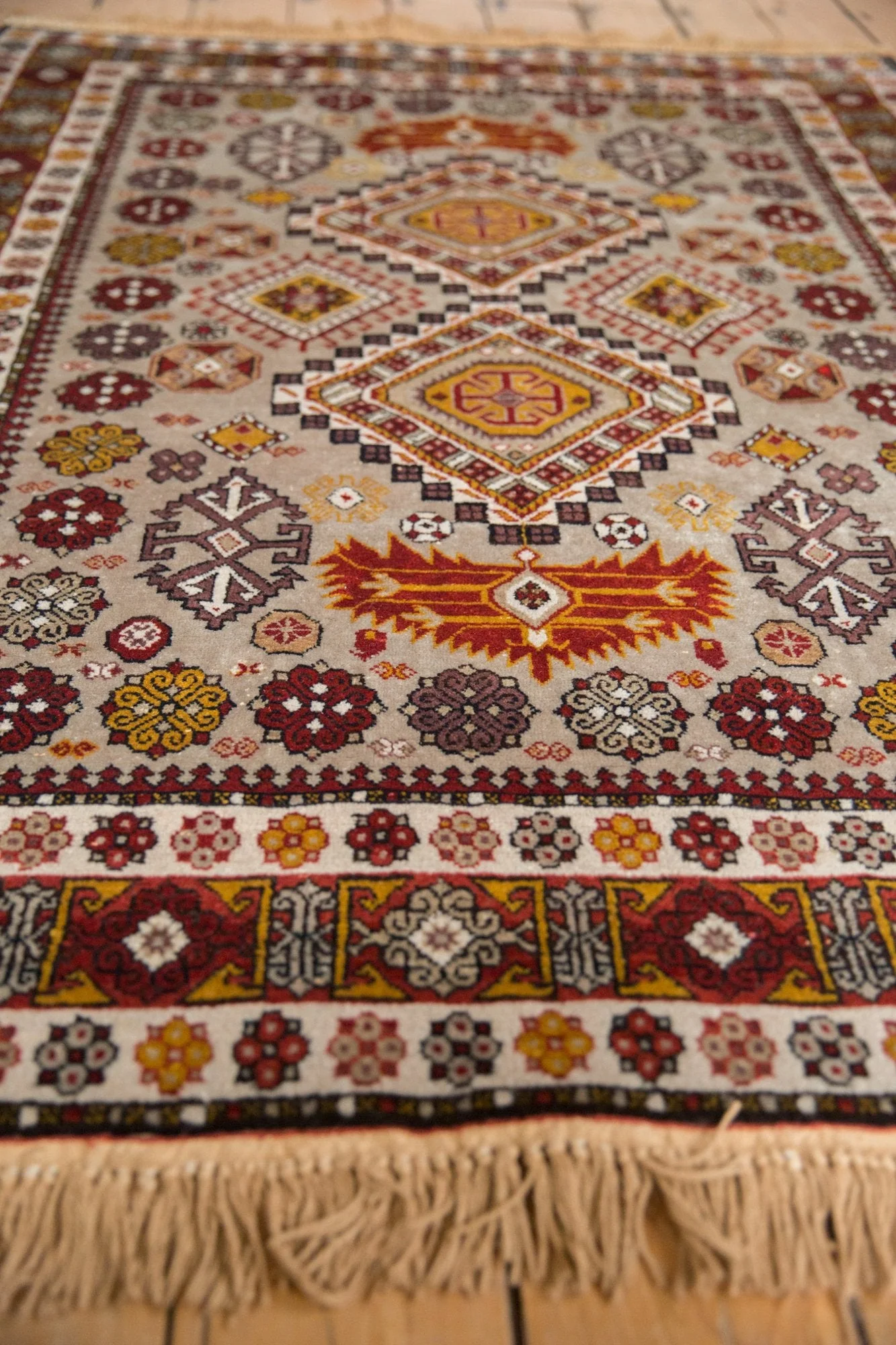 4x5.5 Vintage Romanian Shirvan Design Rug - Image 4