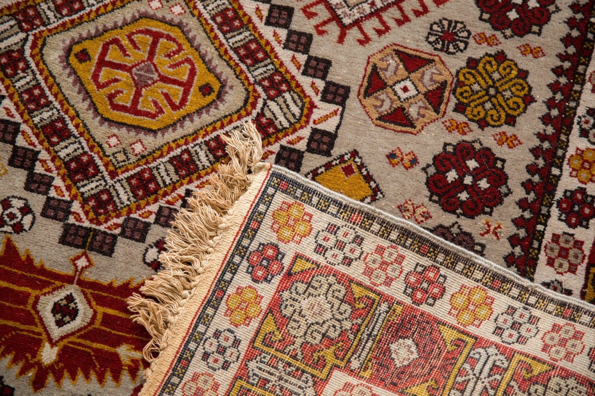 4x5.5 Vintage Romanian Shirvan Design Rug - Image 8