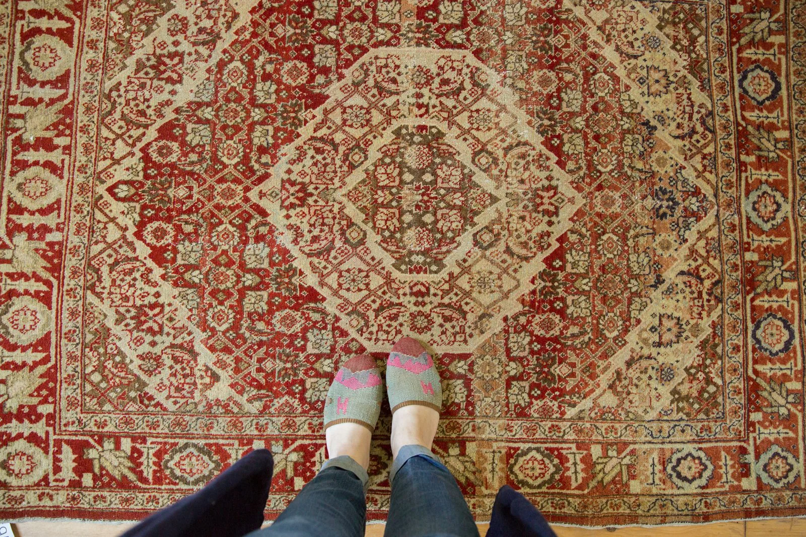 4x5.5 Vintage Tabriz Rug - Image 2