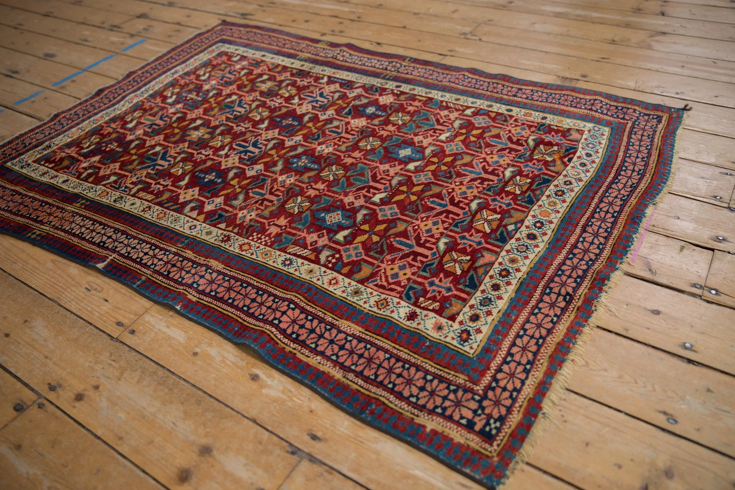 4x5 Antique Caucasian Square Rug - Image 3