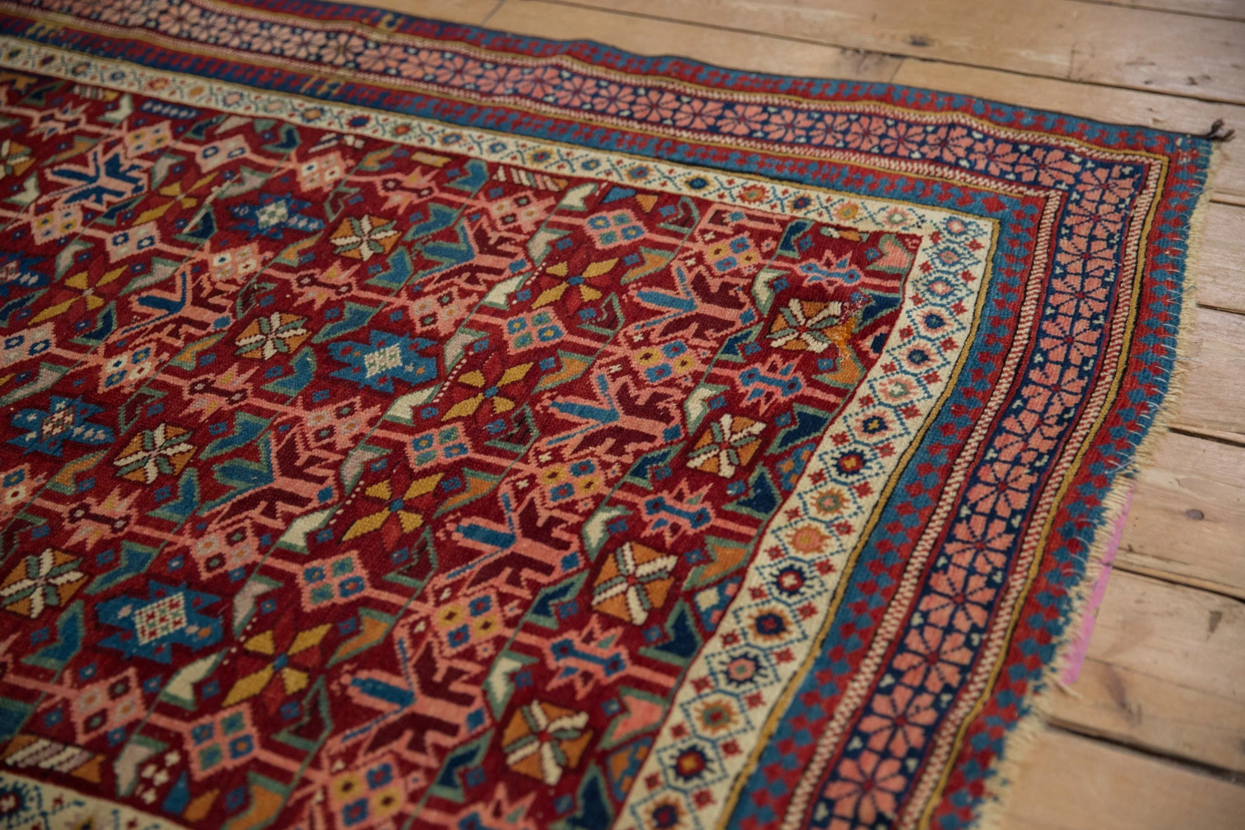 4x5 Antique Caucasian Square Rug - Image 4